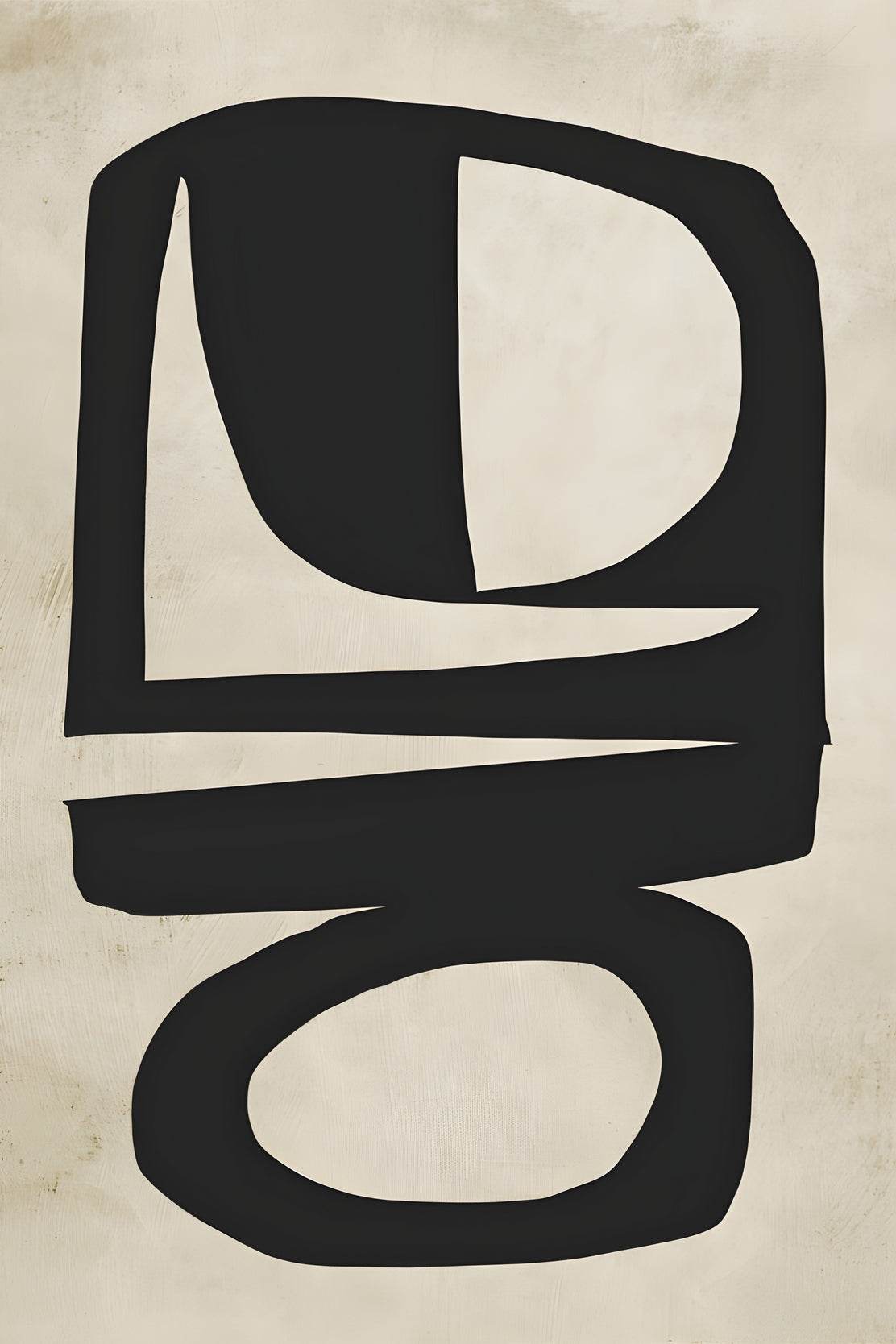 Hand Drawn Black Geometric Shapes Modern Wall Art - beink online art store