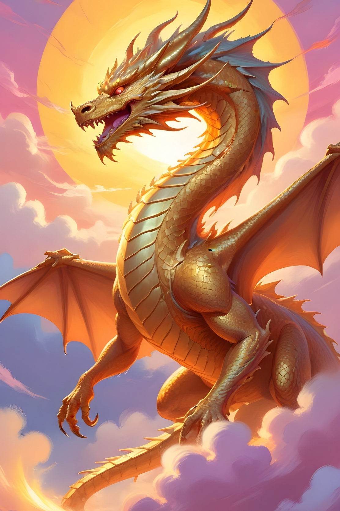 Golden Dragon Animal Wall Art - beink online art store