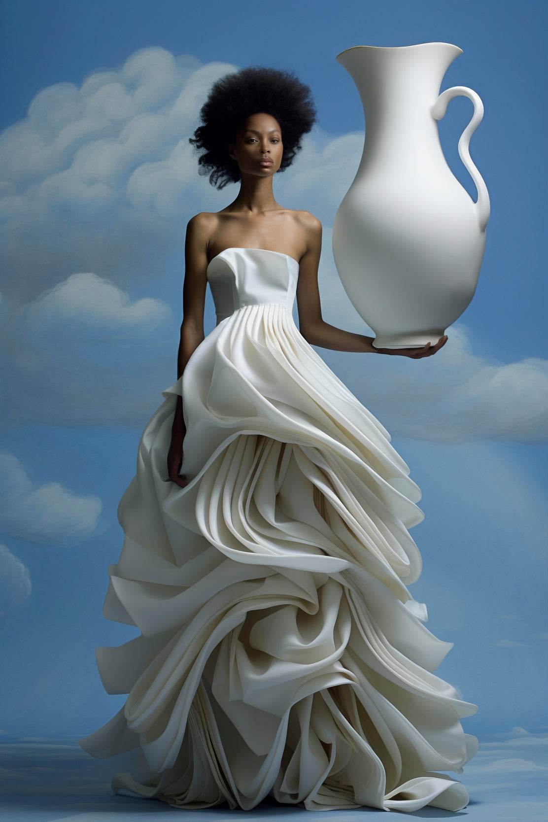 Big White Surrealism Lace Skirt Wall Art - beink online art store