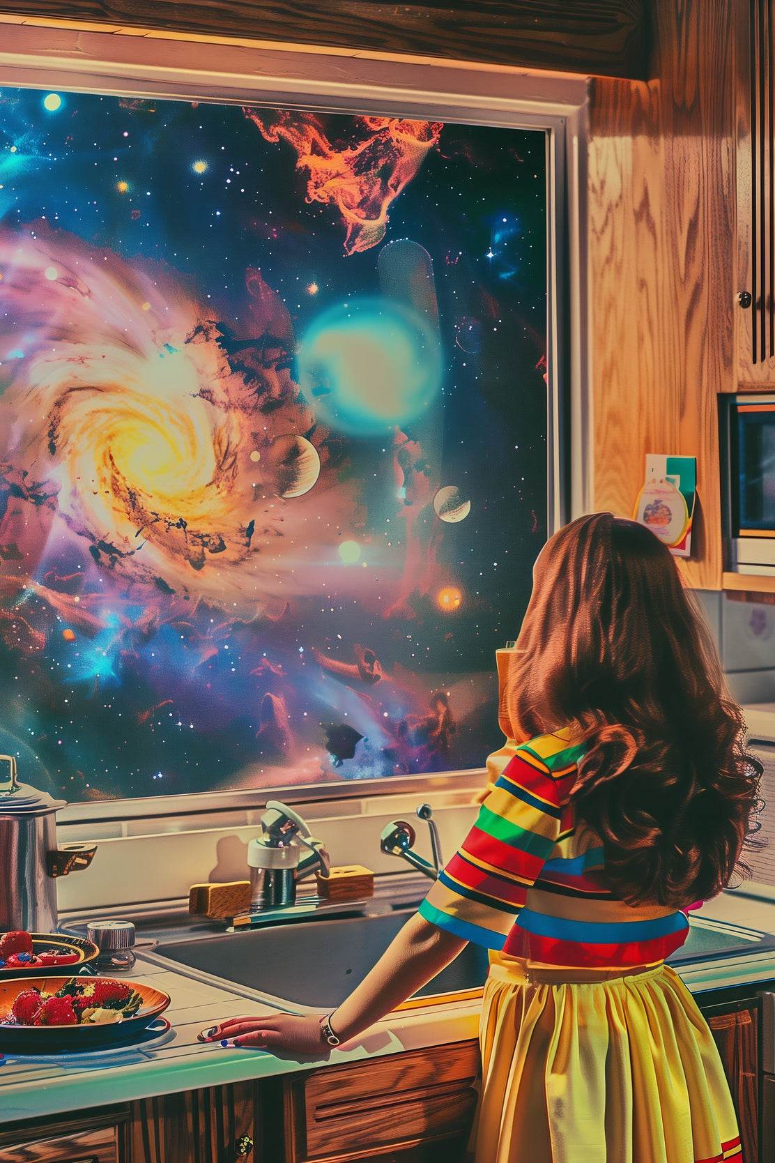 The View of The Galaxy From The Window of The House Wall Art - beink online art store
