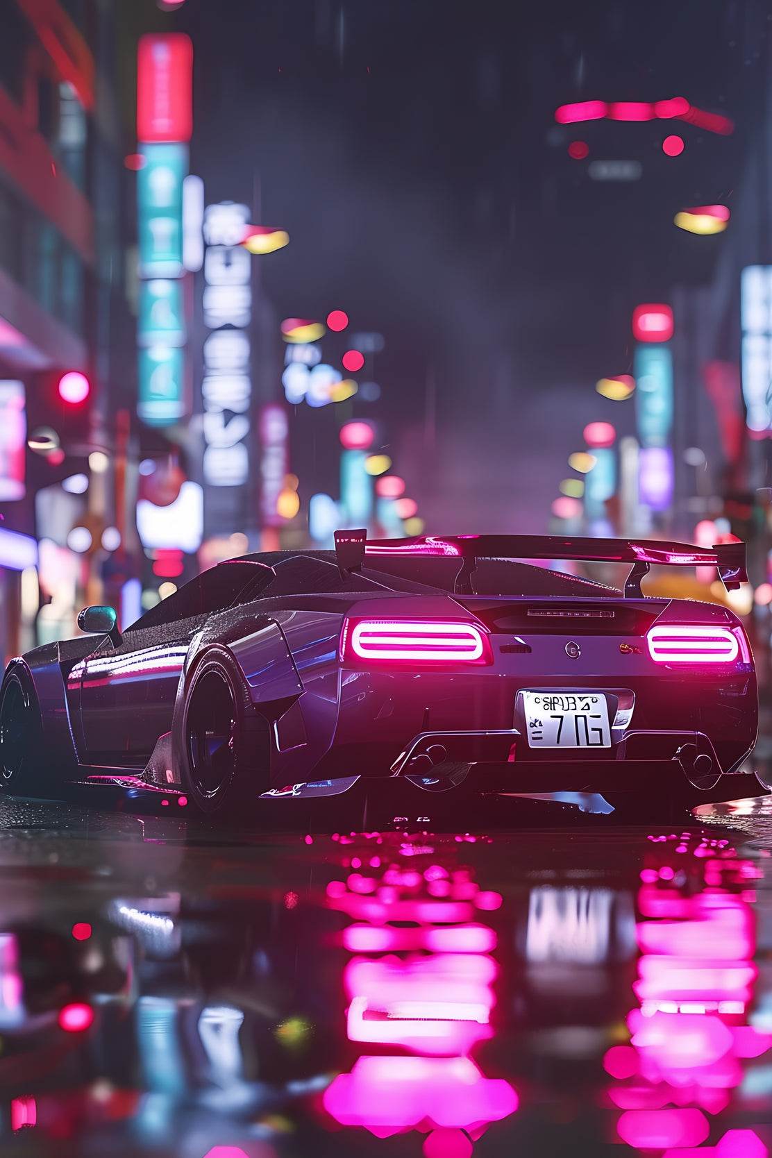Neon Colors Bugatti Chiron Wall Art - beink online art store