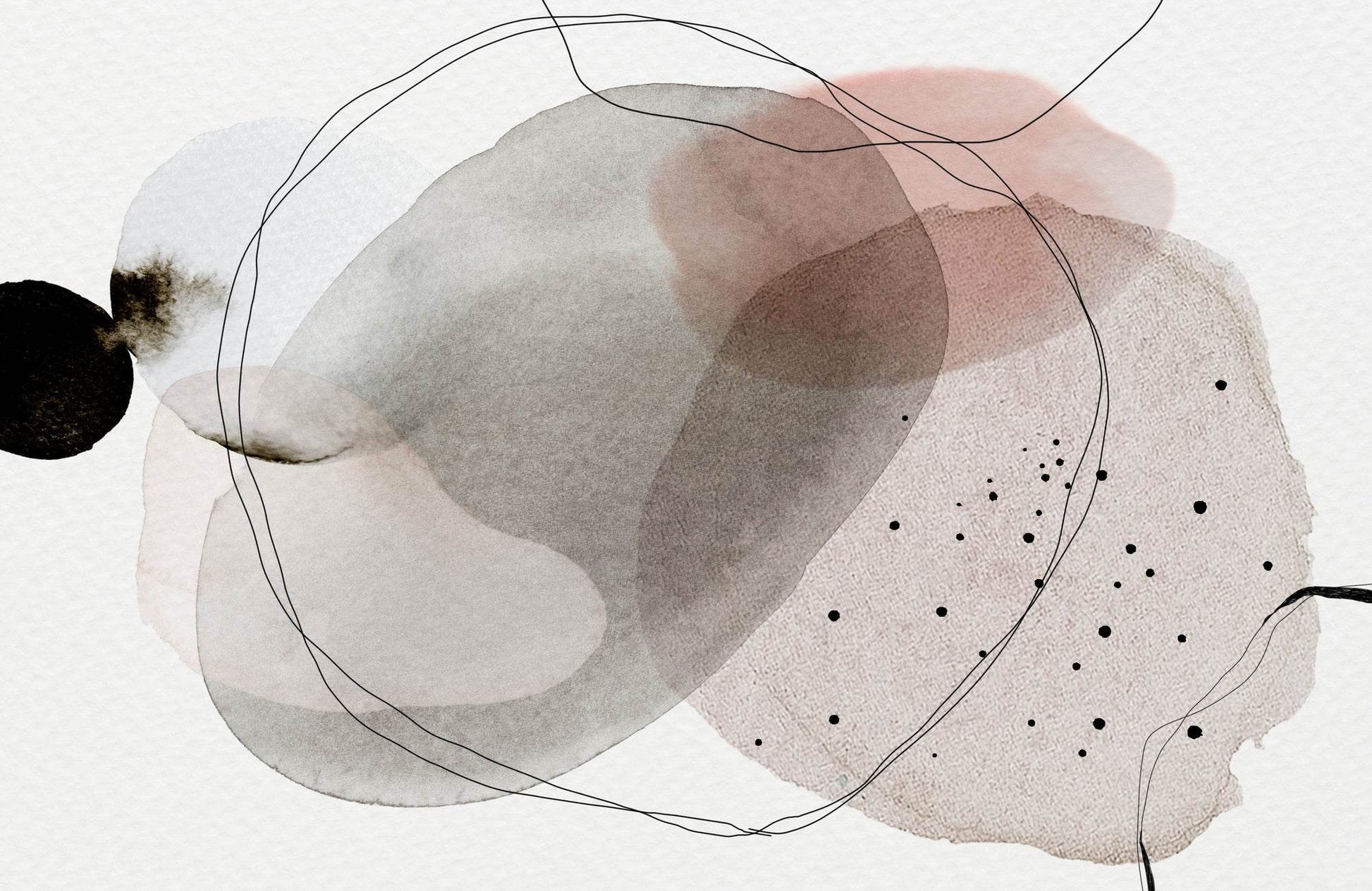Handdrawn Watercolor Shapes Abstract Wall Art - beink online art store