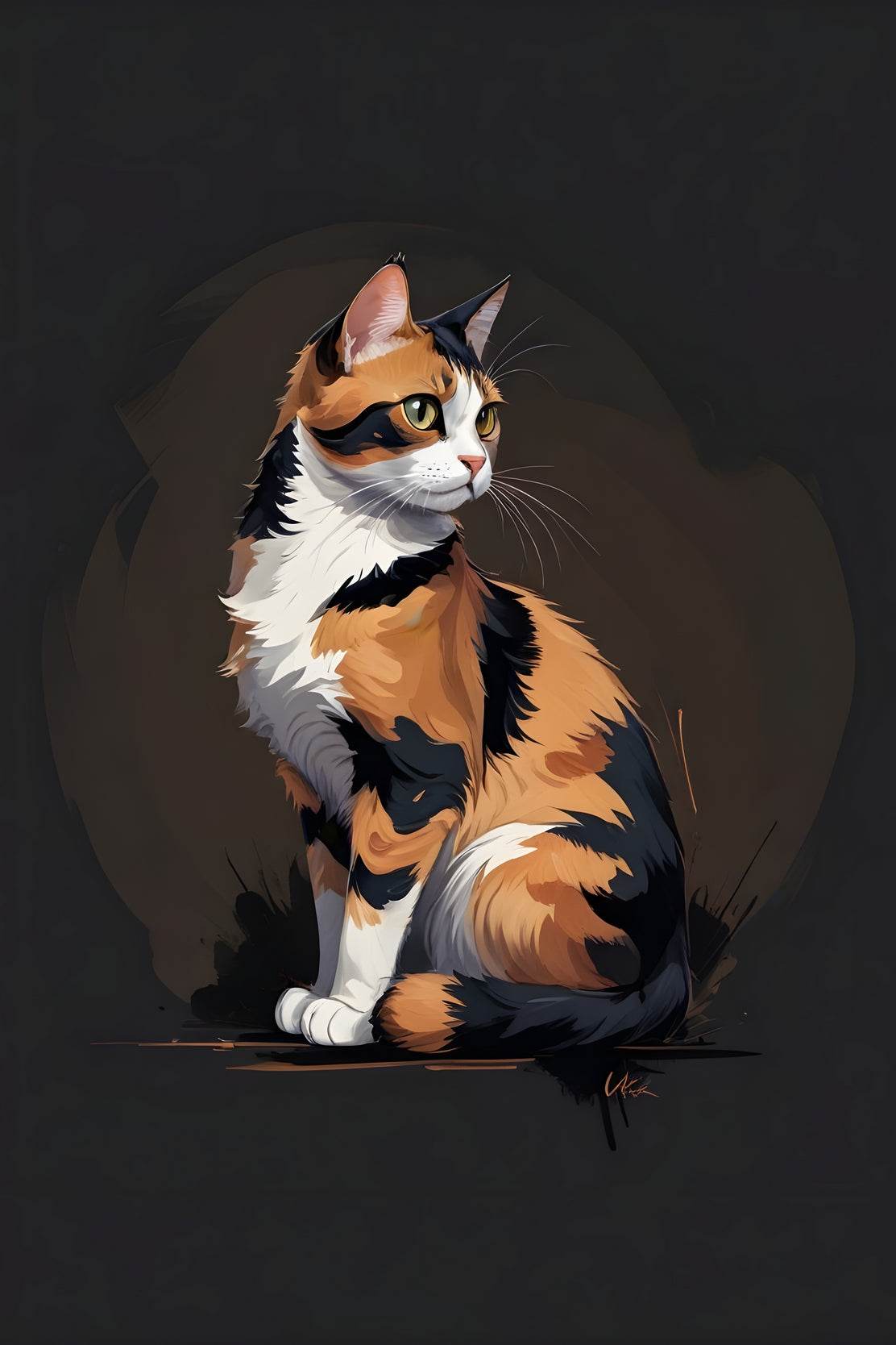 Calico Cat Animal Wall Art - beink online art store