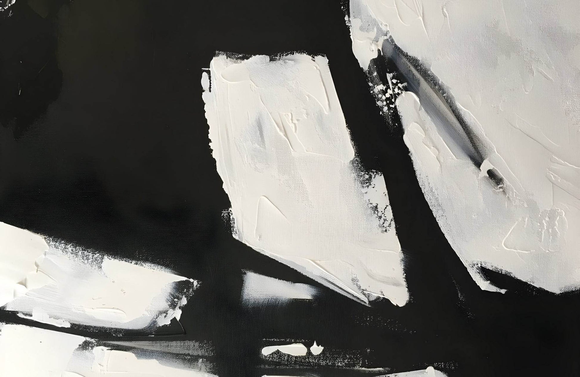 Black and White Paint Brush Strokes Wall Art - beink online art store