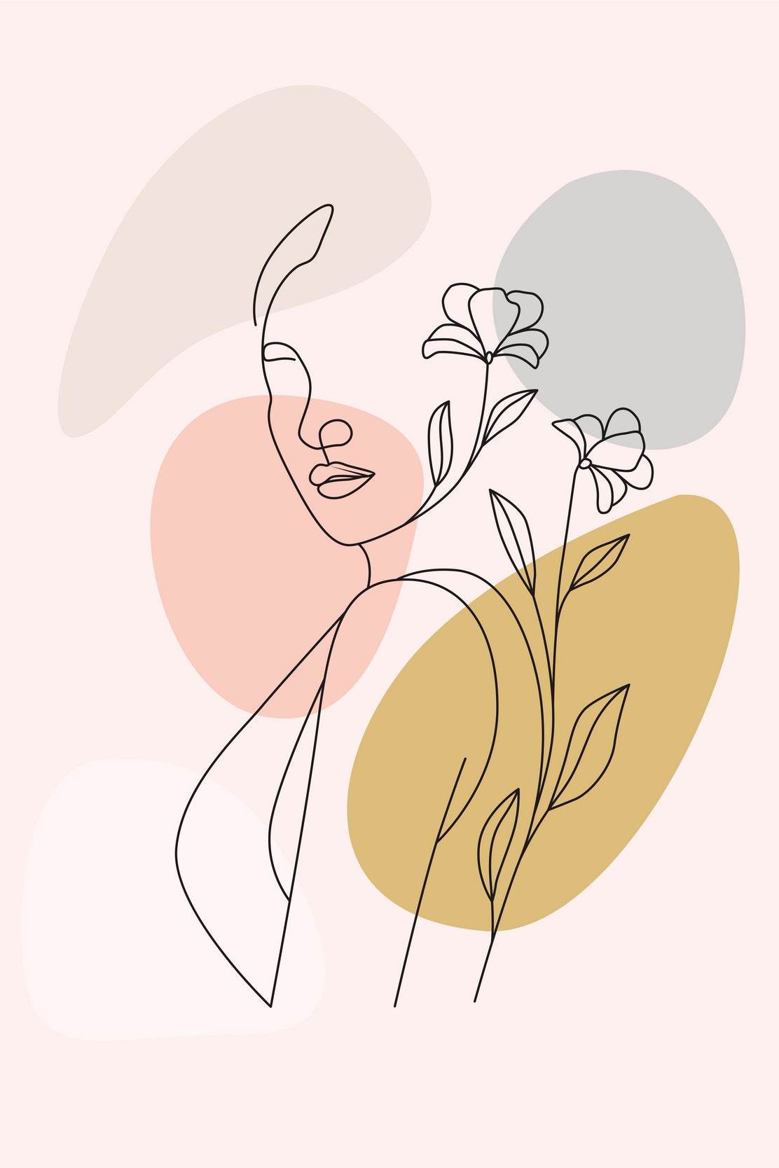 Beautiful Woman Among Flowers Wall Art - beink online art store