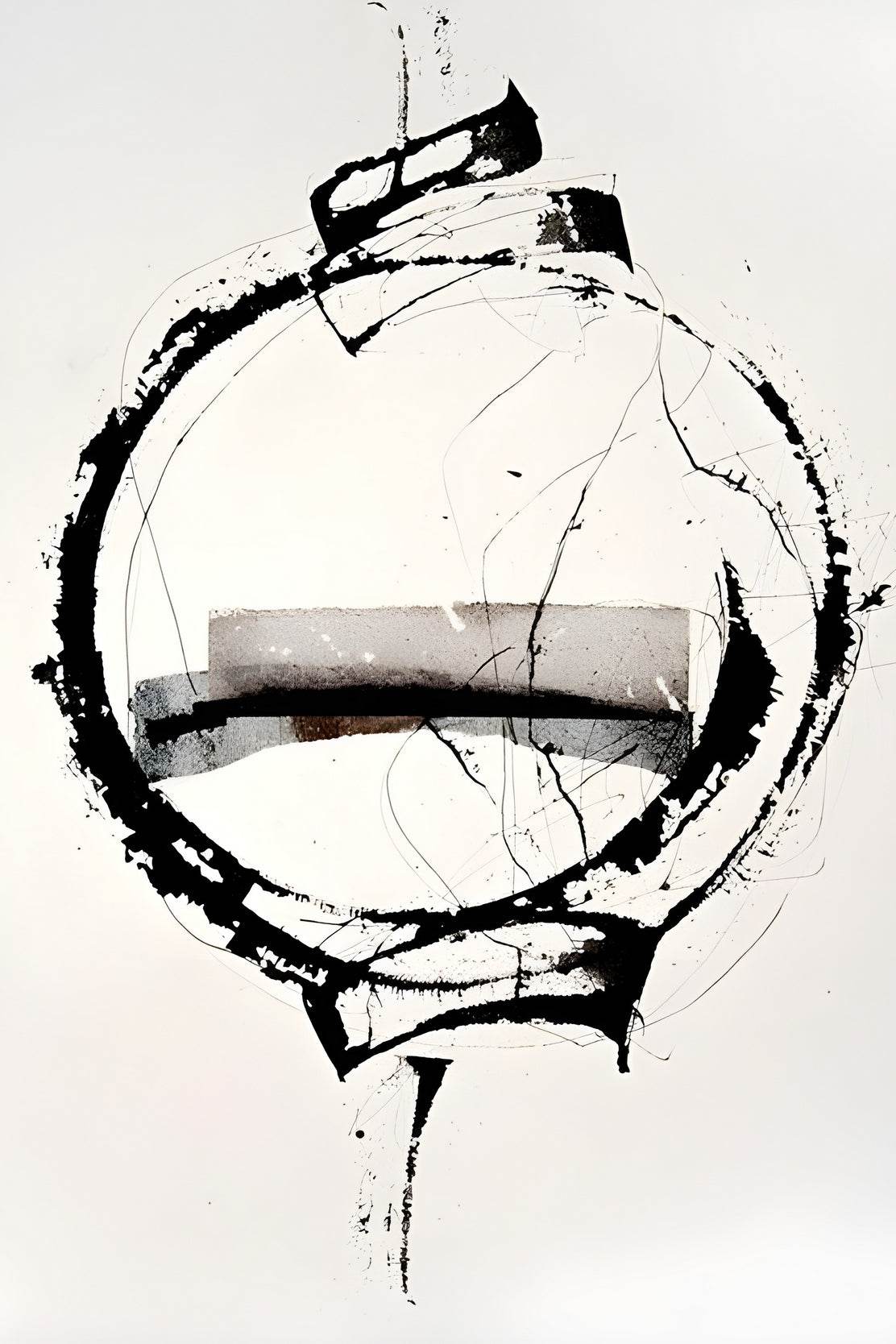 Ink and Watercolor Circular Composition Wall Art - beink online art store