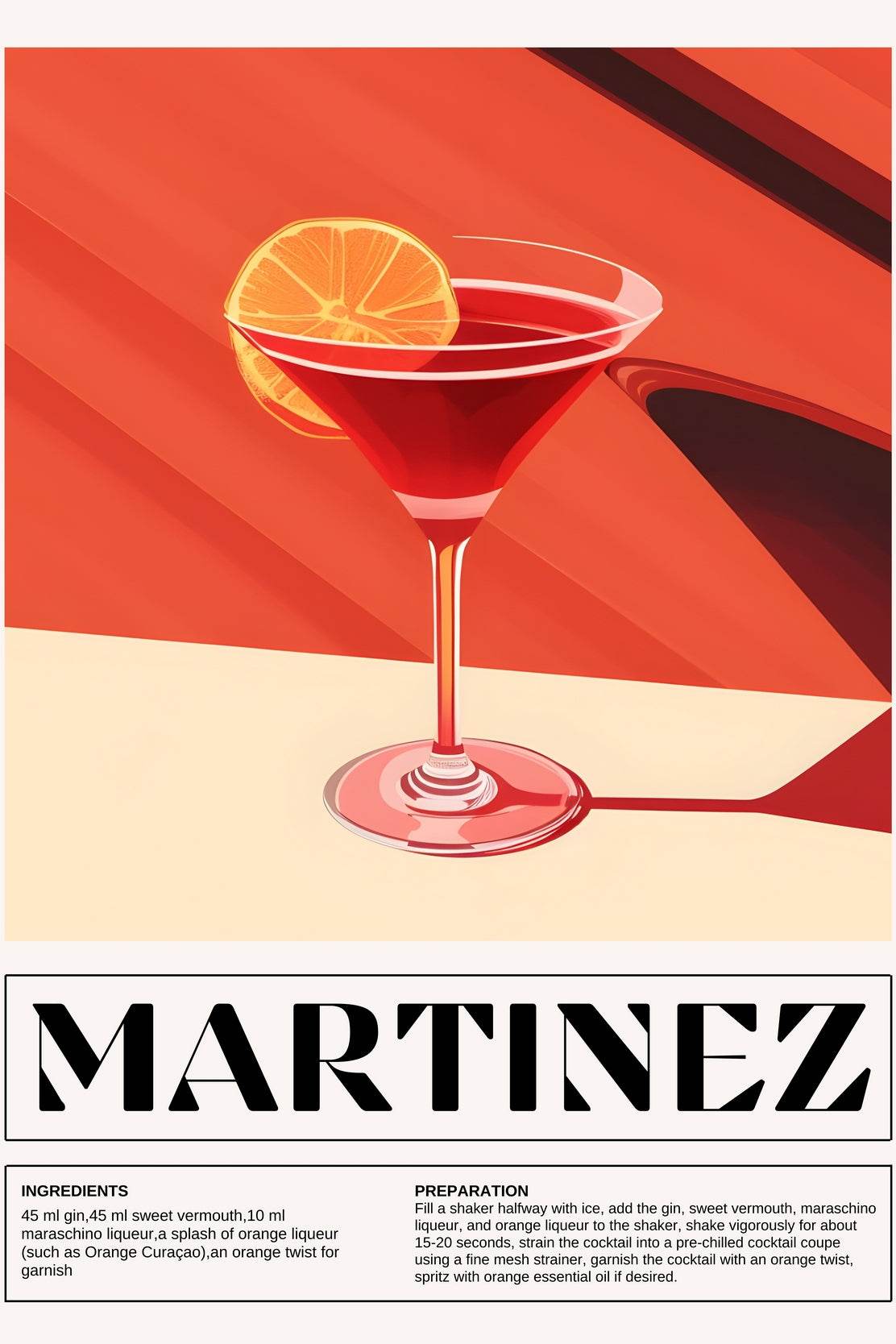 Red Martinez cocktail Wall Art - beink online art store