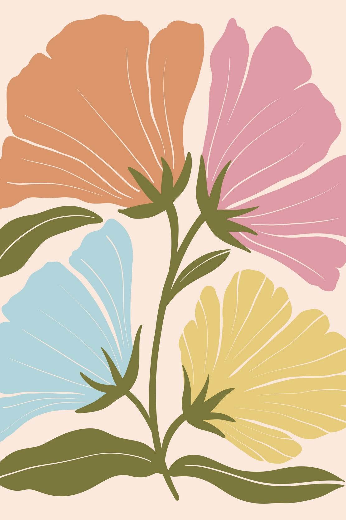 Colorful Floral Design ArtWork - beink online art store