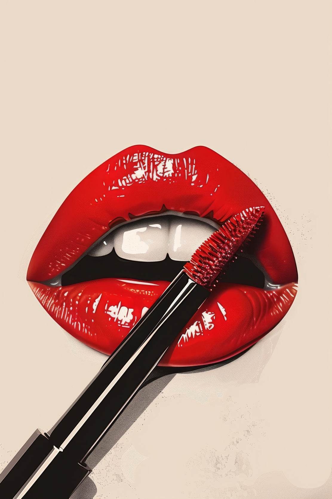 Red Lipstick On The Lips Wall Art - beink online art store