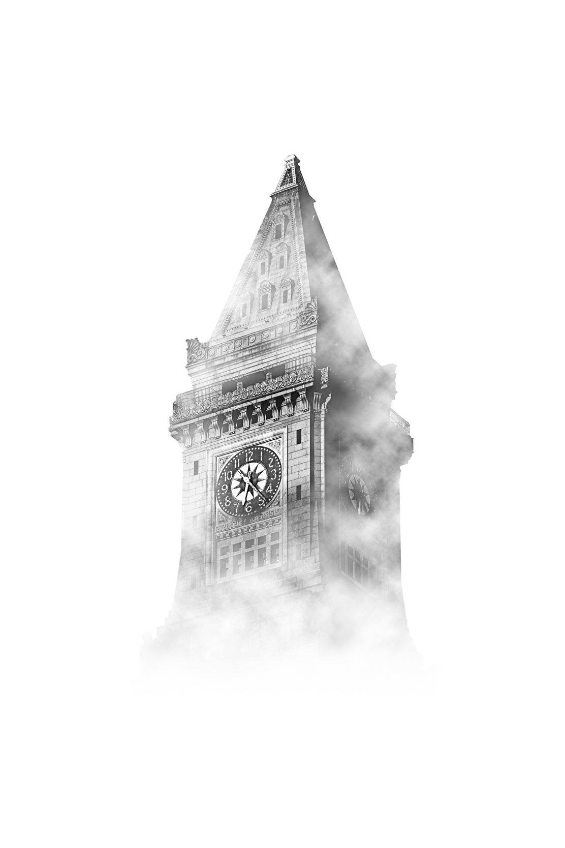 Clock Tower Black & White Wall Art - beink online art store