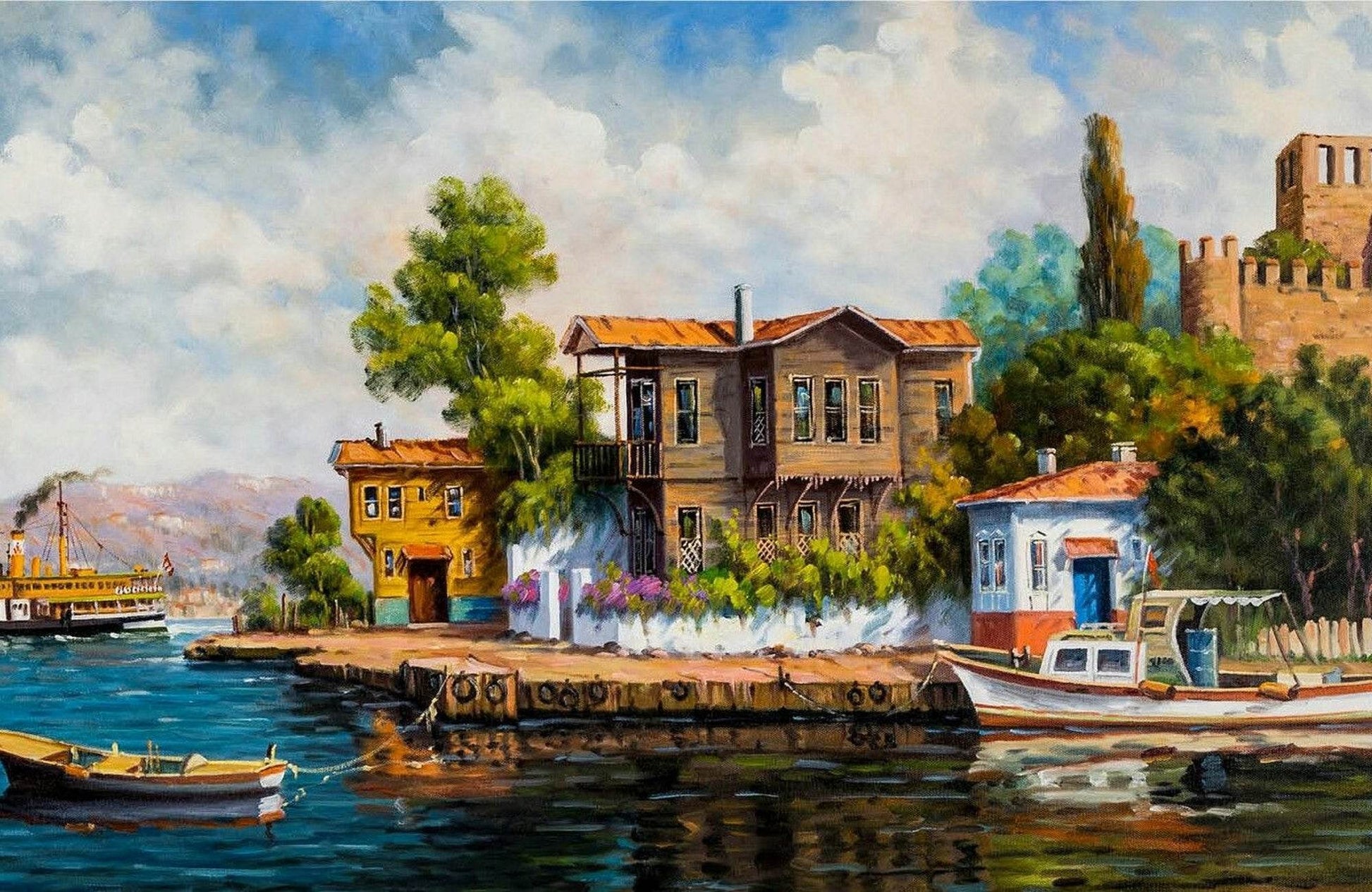 Beautiful Anchorage For Fishermen Wall Art - beink online art store
