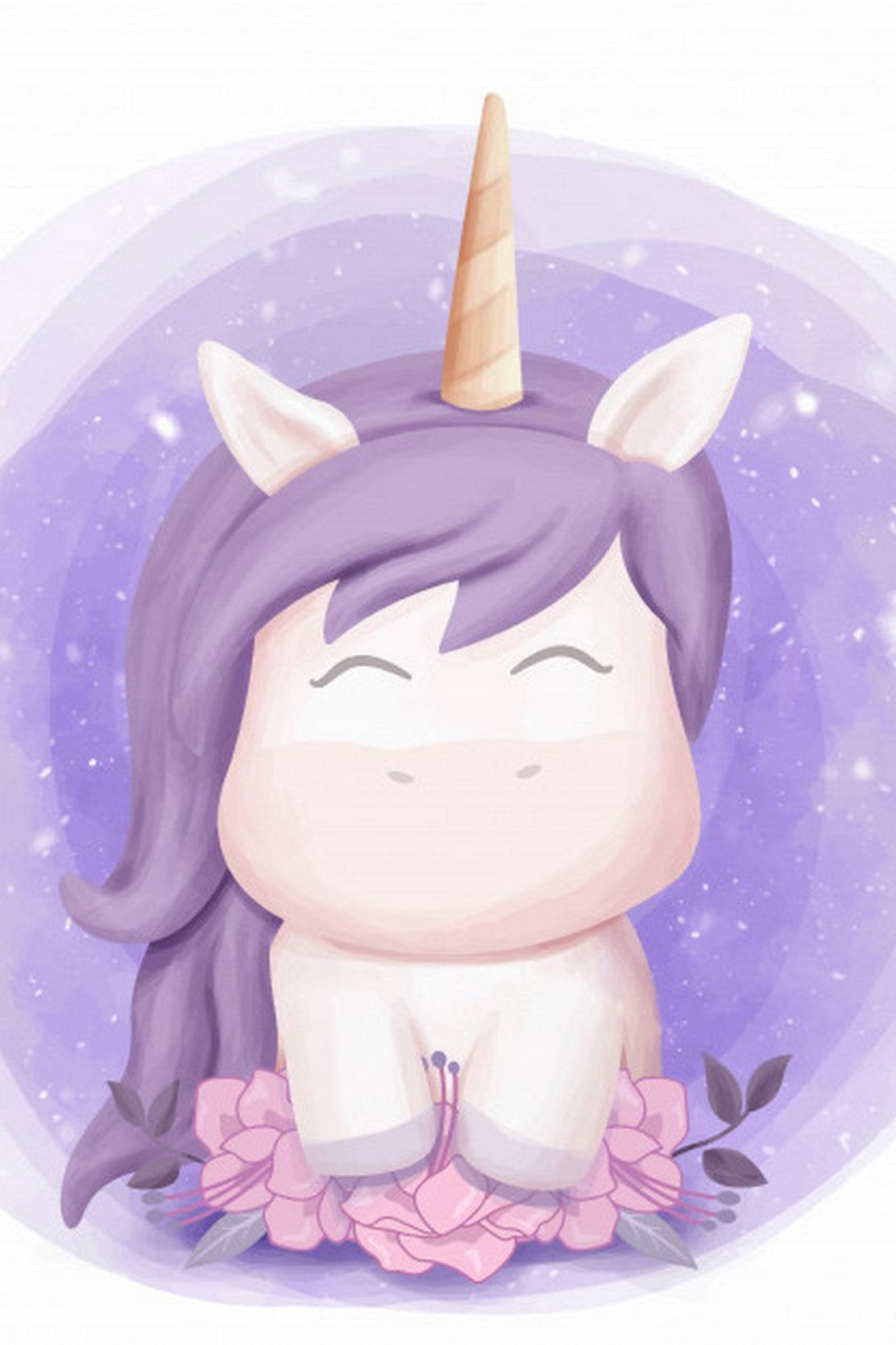 Watercolor Baby Unicorn Sweet Portrait - beink online art store