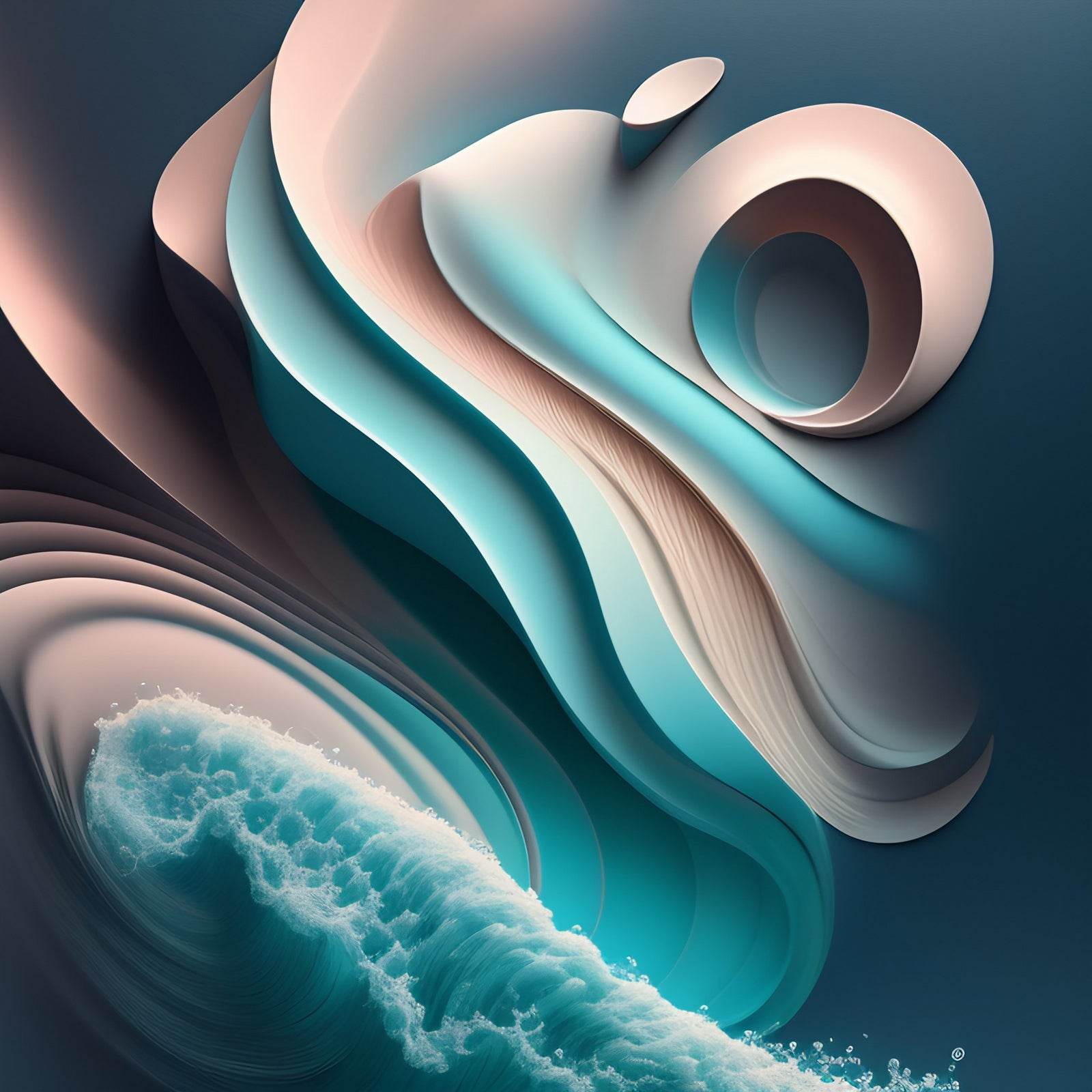 Colorful Water Waves Abstract Wall Art - beink online art store