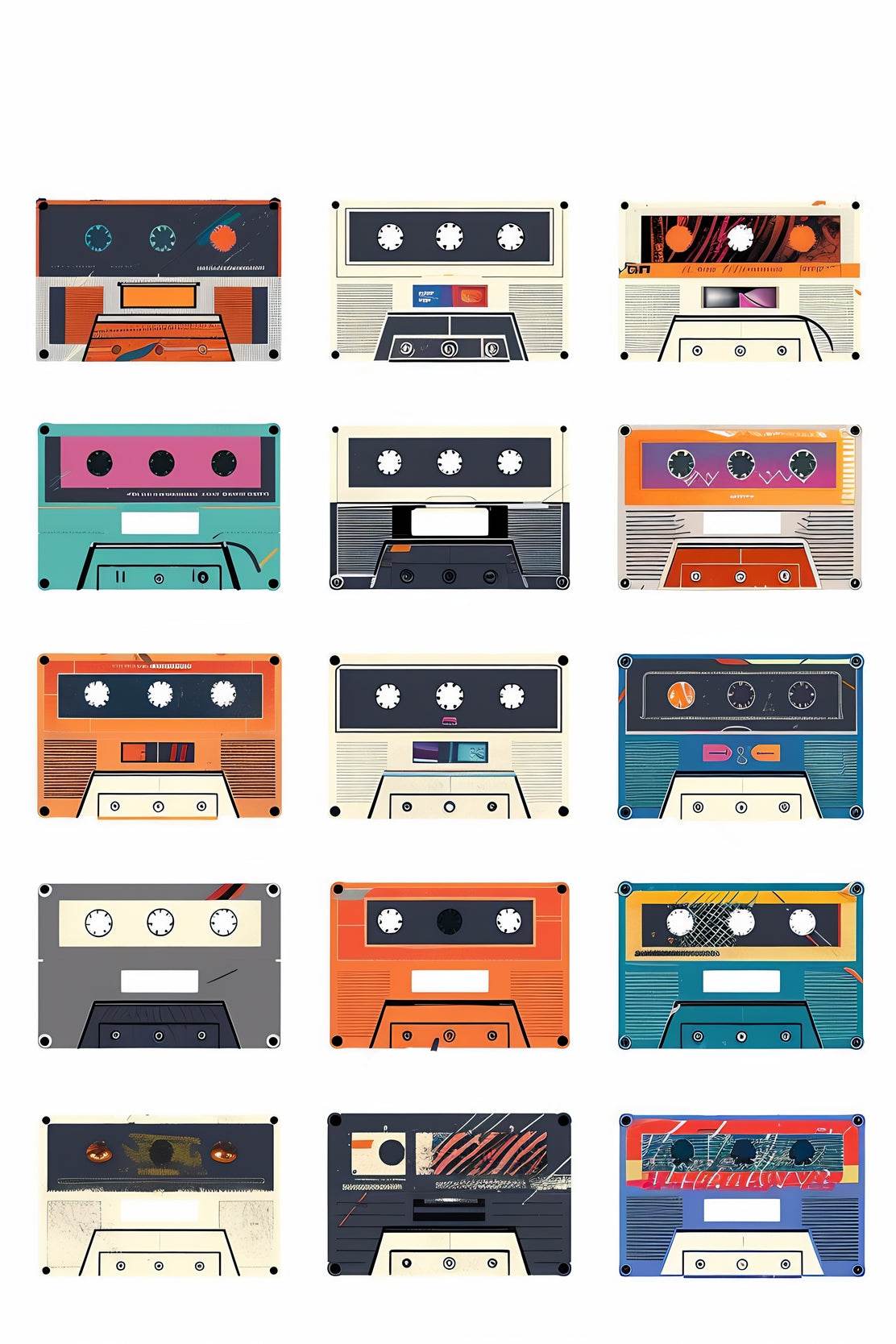 Retro Cassette Tapes Wall Art - beink online art store
