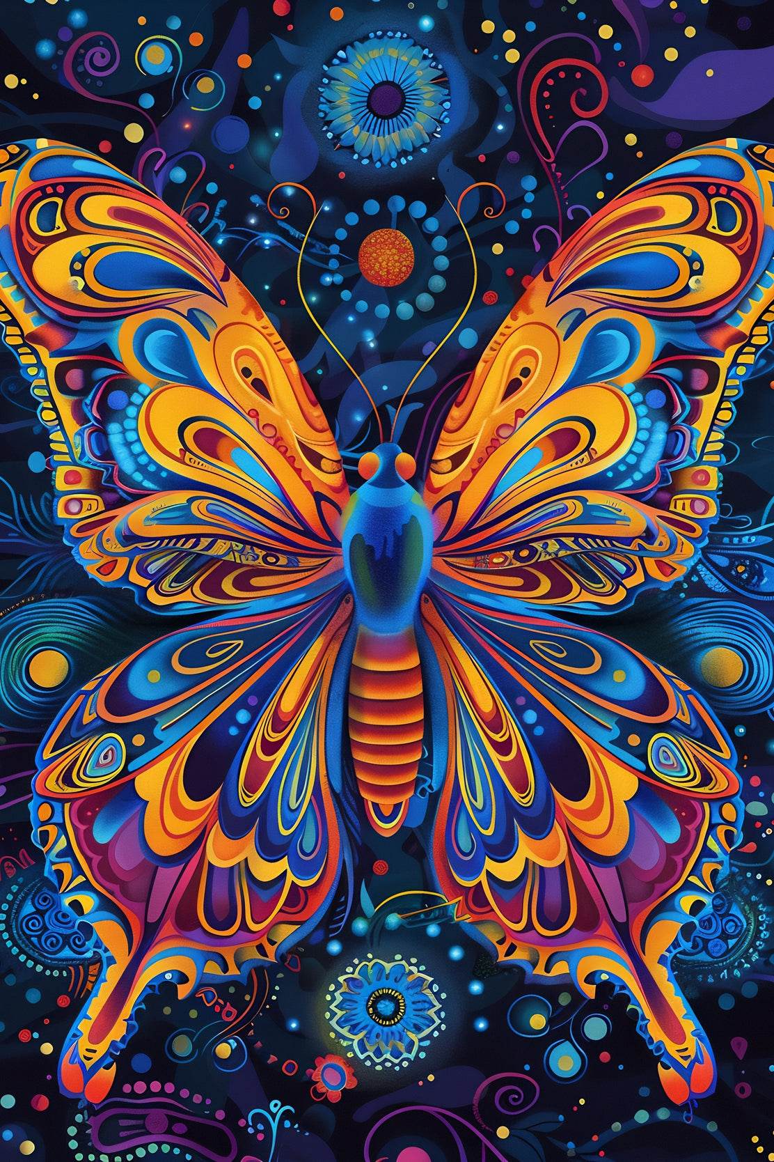 Majestic Butterfly with Fully Visible Symmetrical wings Wall Art - beink online art store