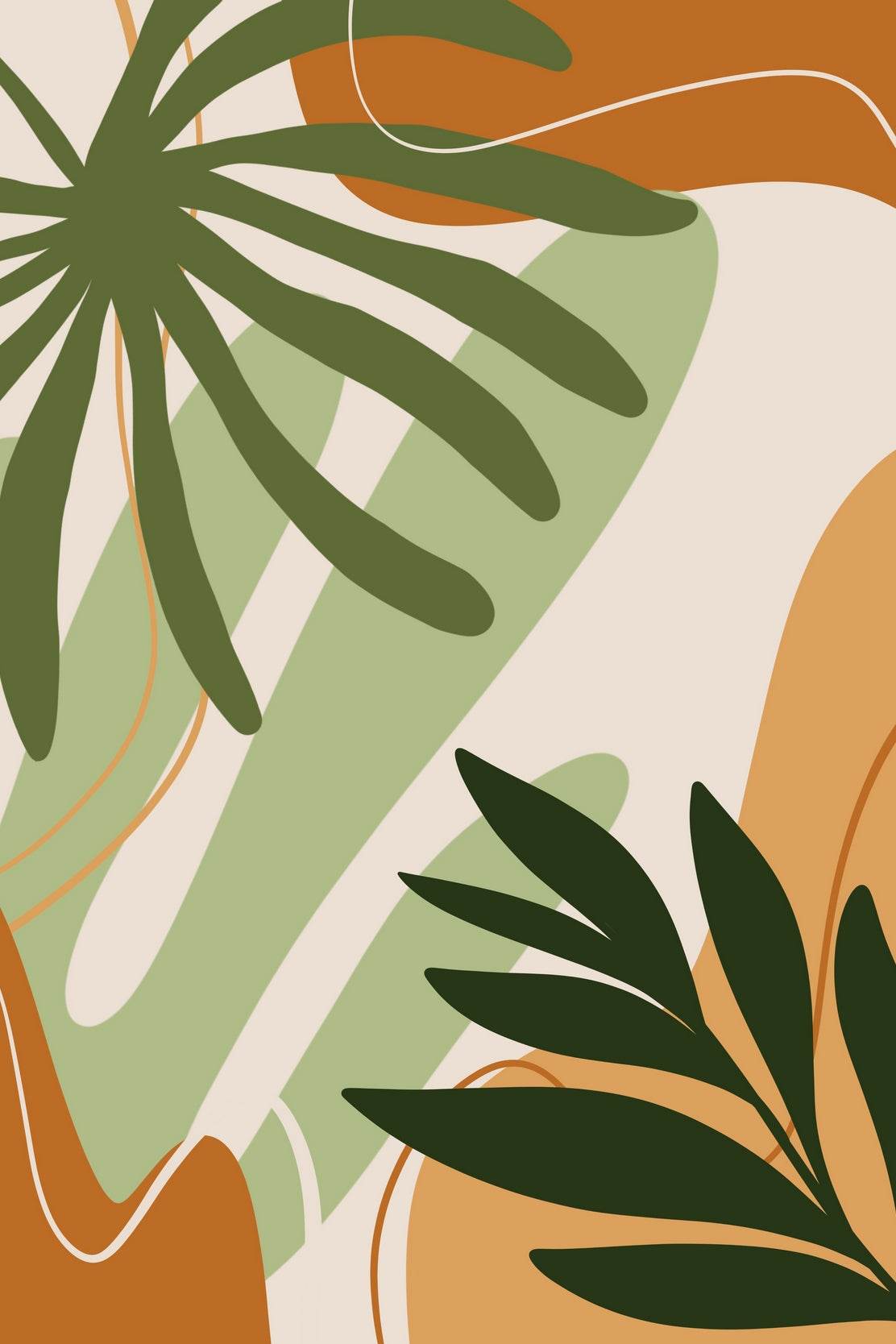 Abstract Tropical Leaves ArtWork - beink online art store