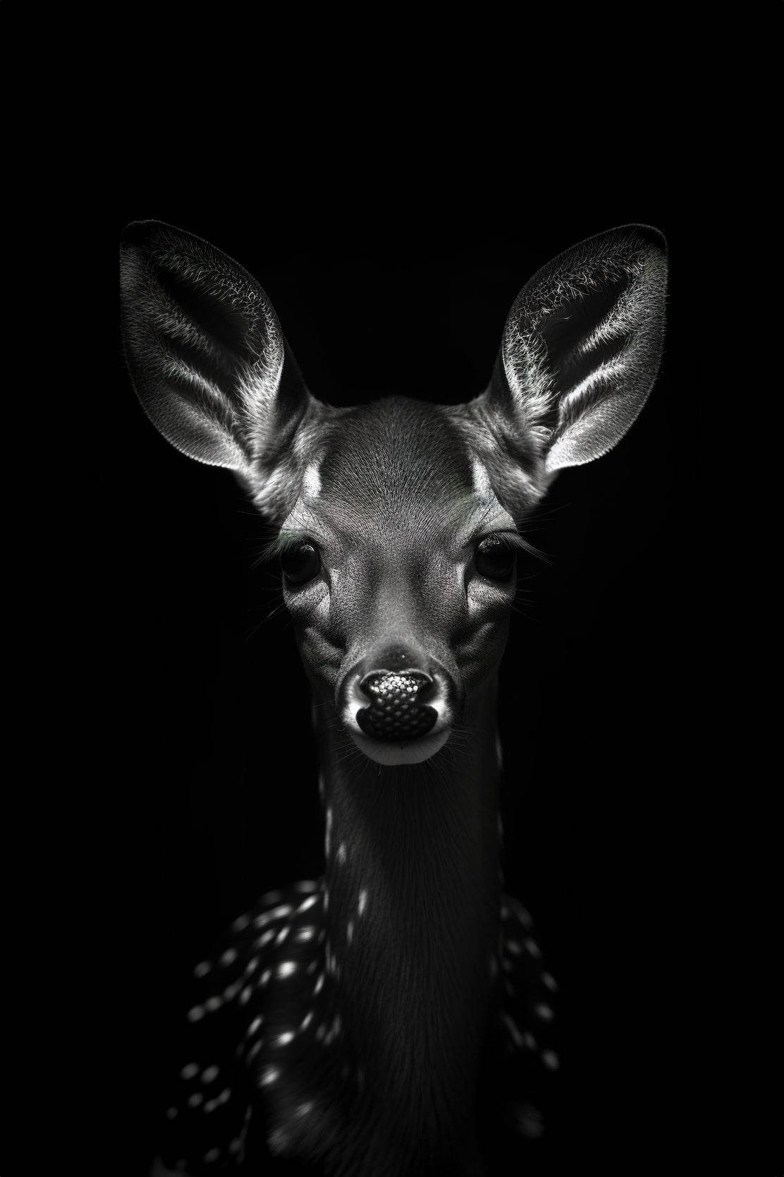 White-Tailed Deer Black & White Wall Art - beink online art store