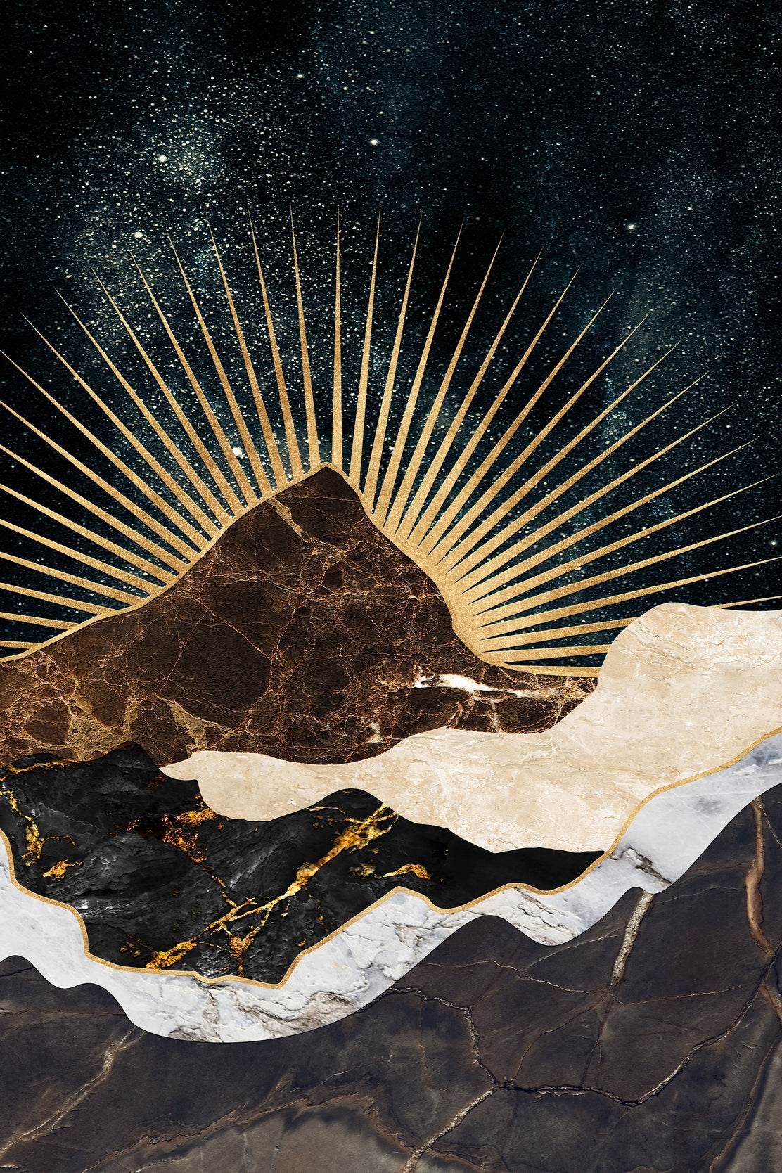 Copper and Gold Mountain Modern Wall Art - beink online art store