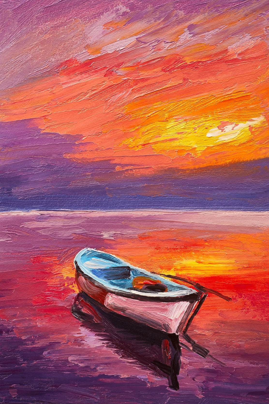 Small Boat in The Sunset Light Wall Art - beink online art store