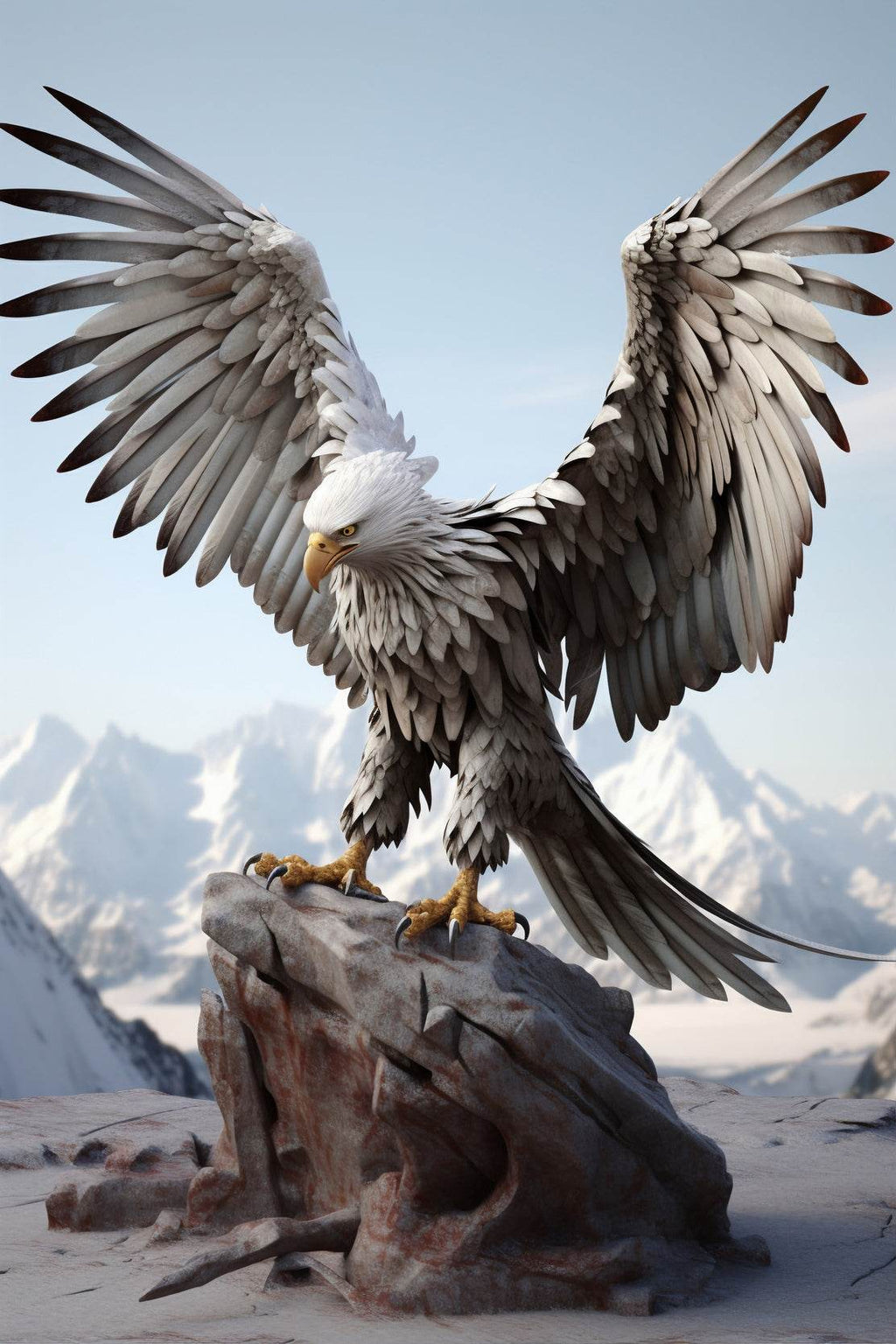 Bald Eagle With Open Wings Wall Art - beink online art store