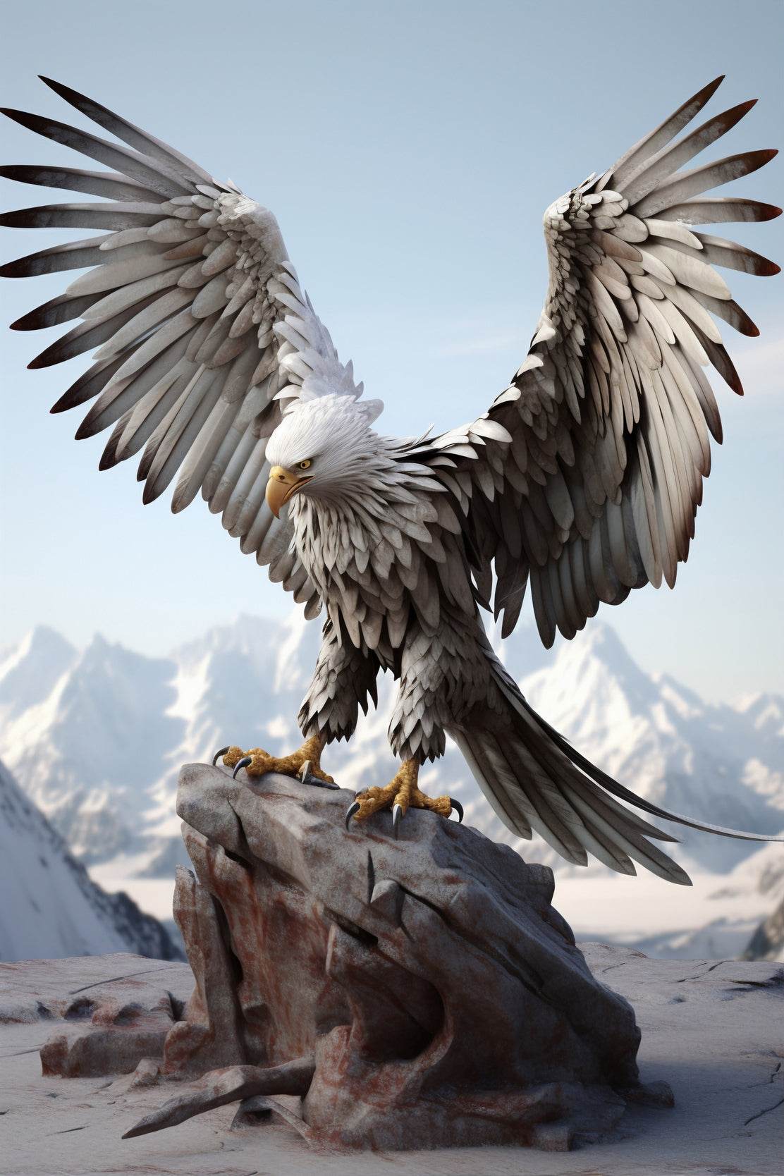Bald Eagle With Open Wings Wall Art - beink online art store