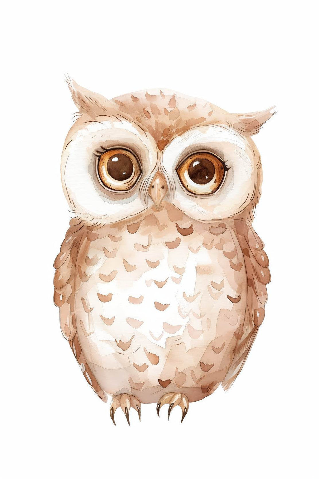 Drawing of Cute Little Owl Wall Art - beink online art store