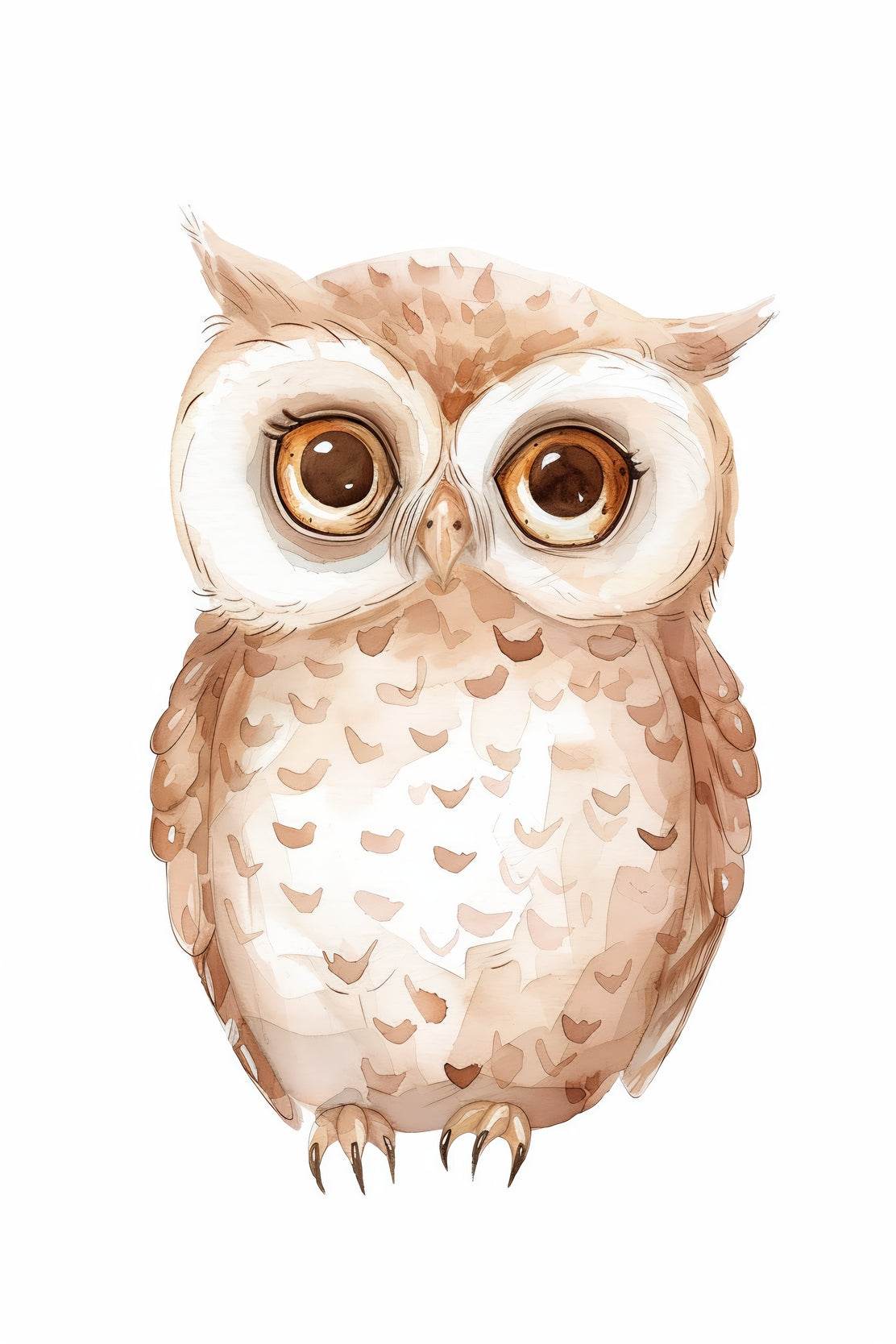 Drawing of Cute Little Owl Wall Art - beink online art store