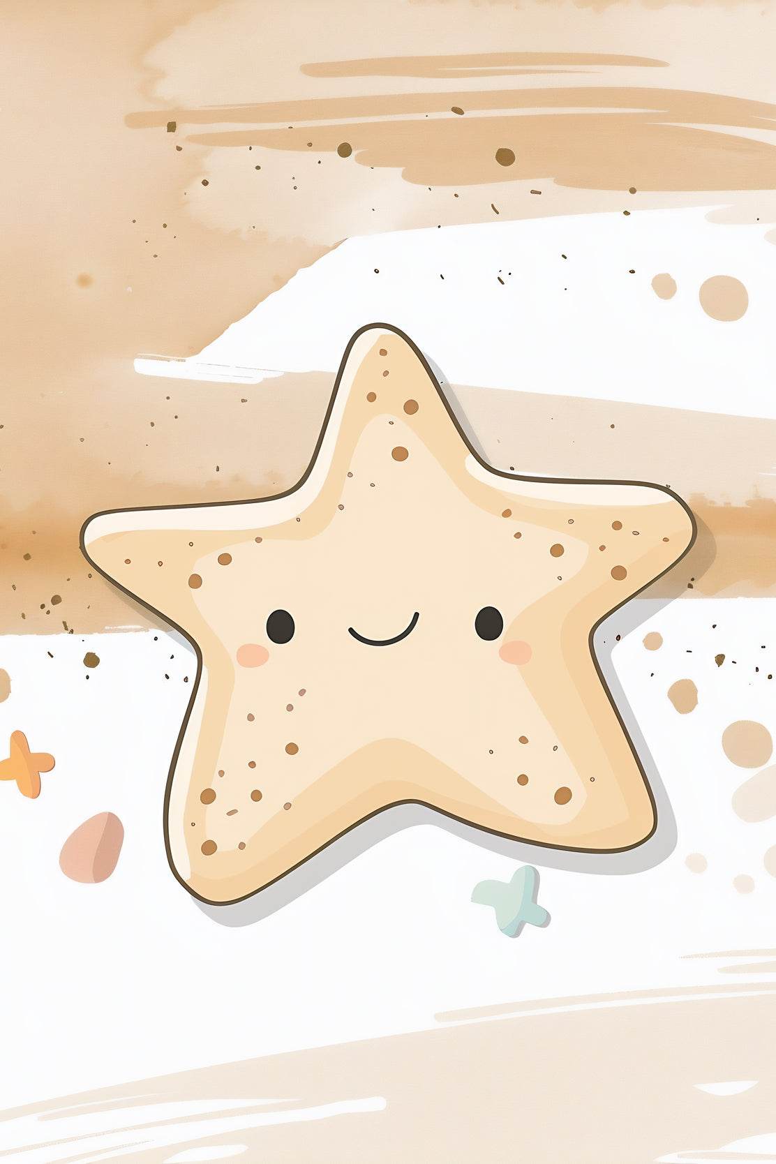 Cute Starfish Character Illustration - beink online art store