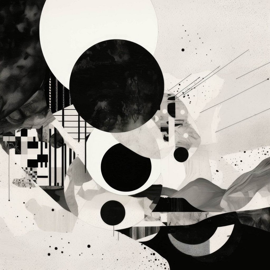 Geometric Black and White Abstract Wall Art - beink online art store