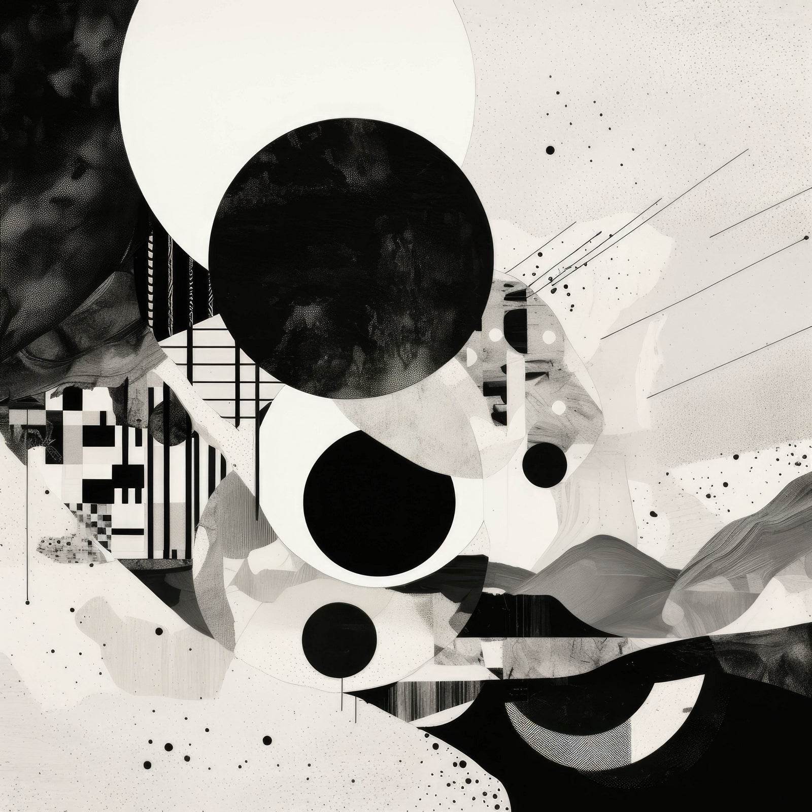 Geometric Black and White Abstract Wall Art - beink online art store