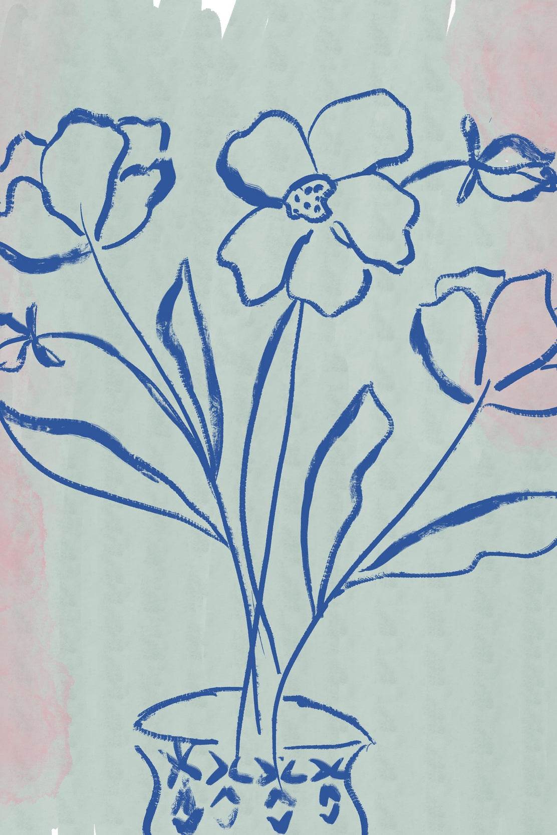 Blue Orchid Flowers in A Vase Wall Art - beink online art store