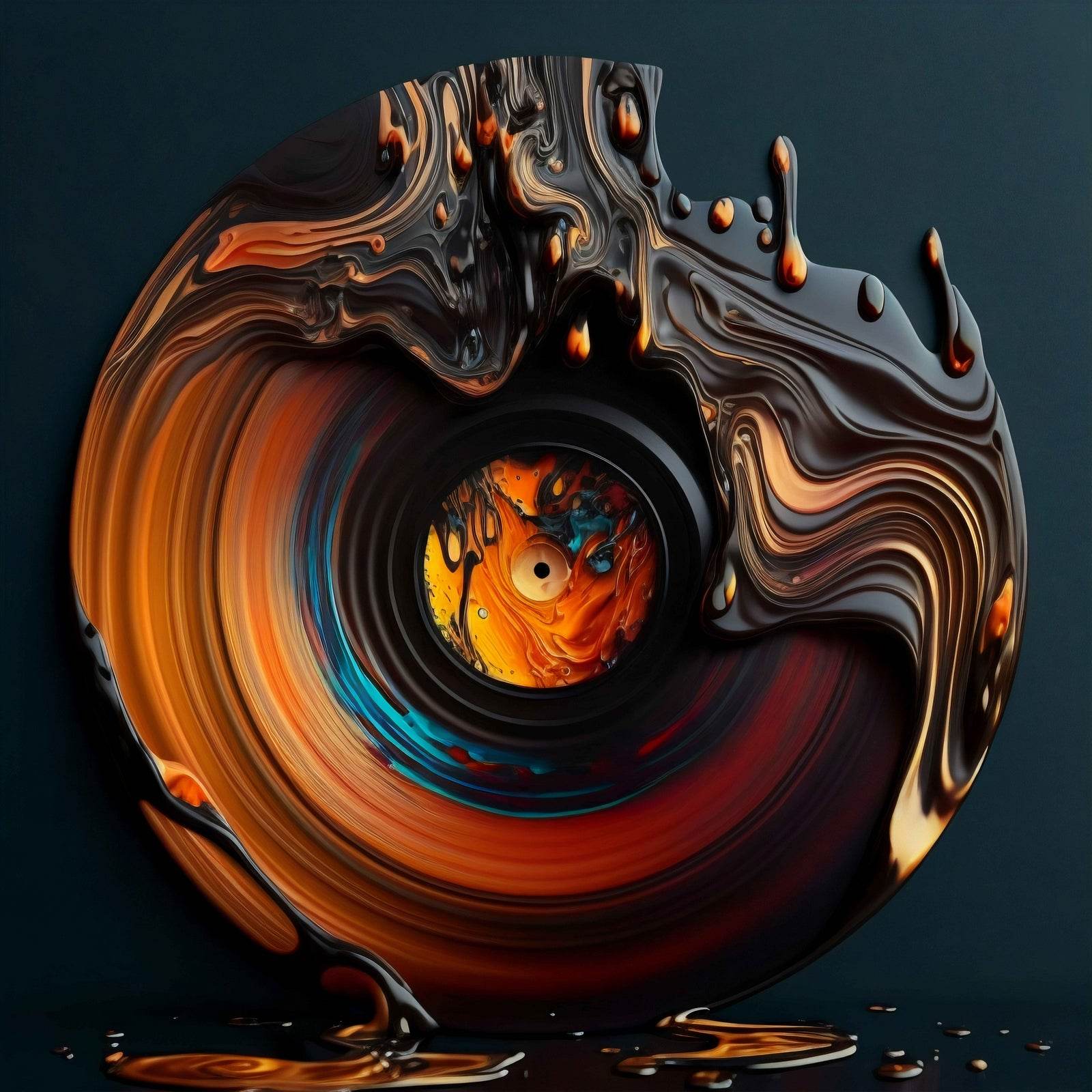 3D Bouncing Orange Circle Abstract Wall Art - beink online art store