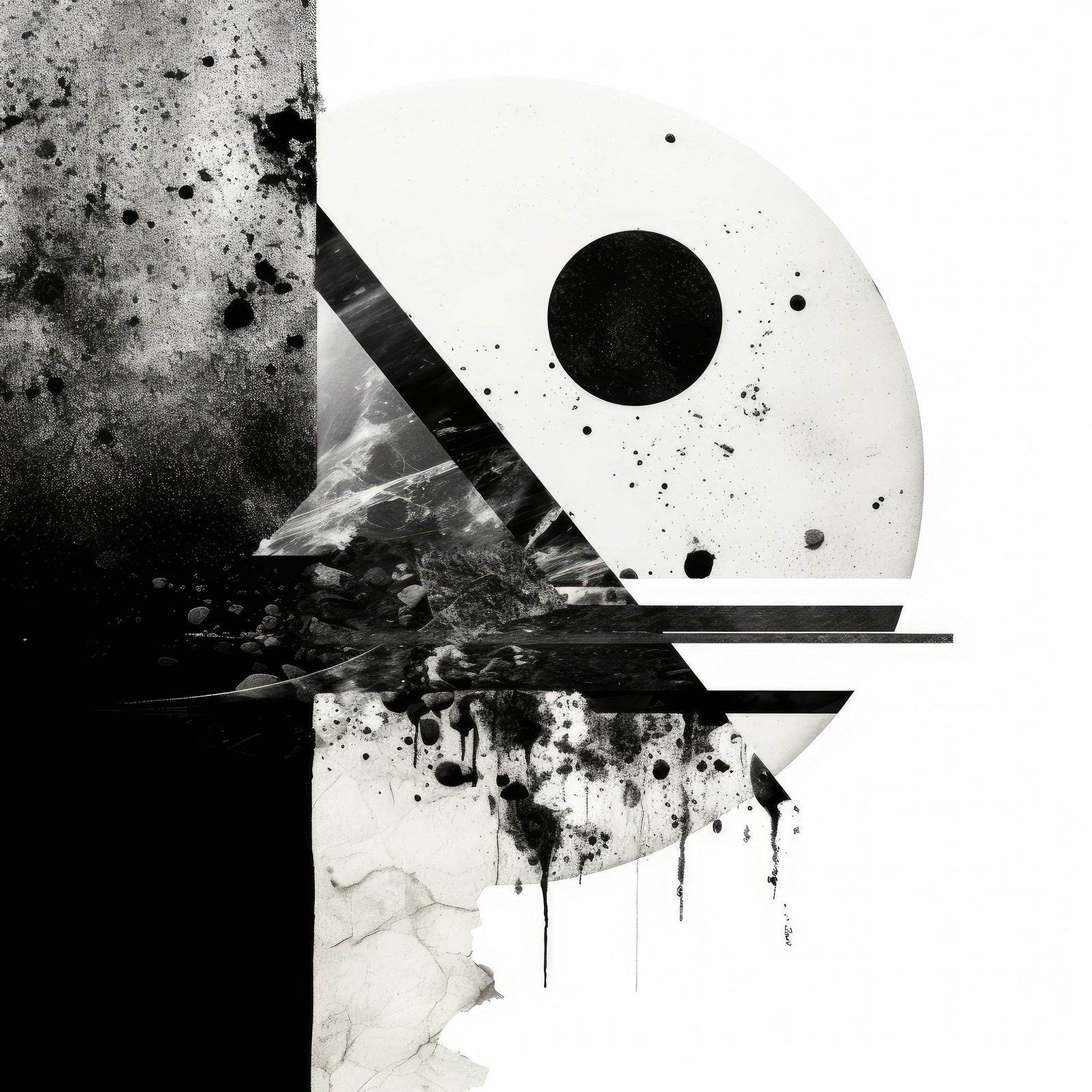 Black and White Geometric Shape Abstract Wall Art - beink online art store