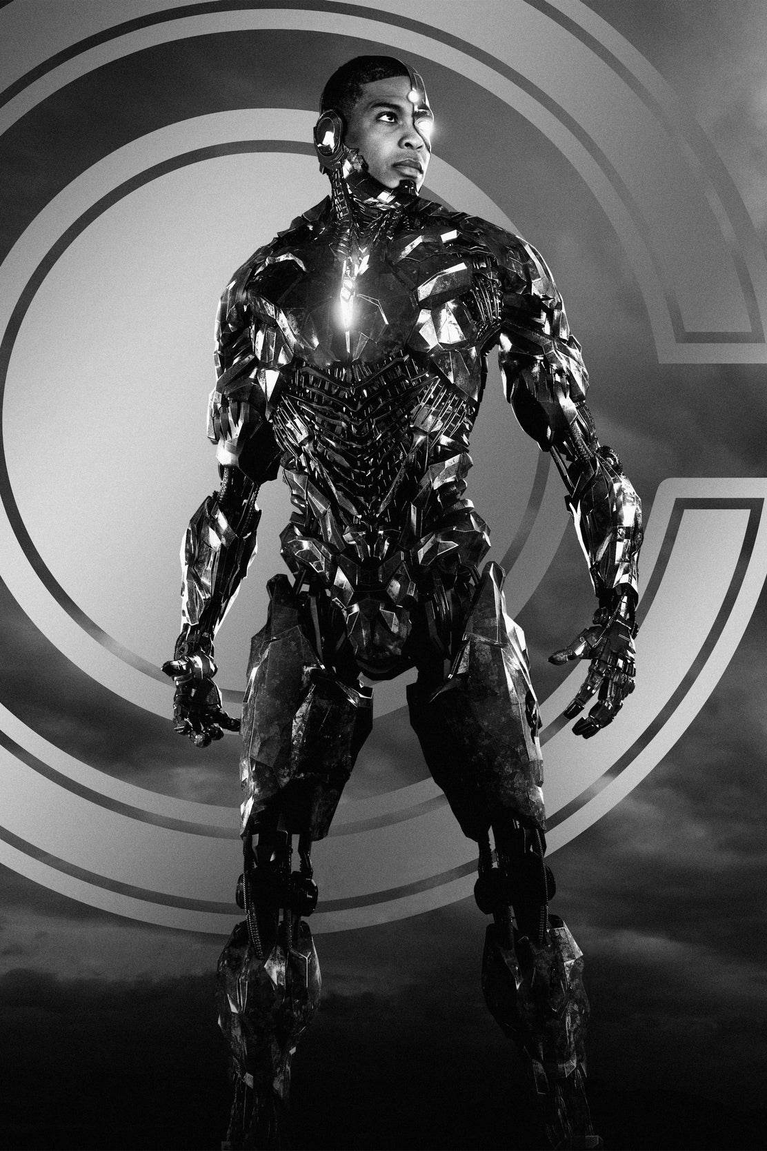 Justice League Cyborg in Black and White Wall Art - beink online art store