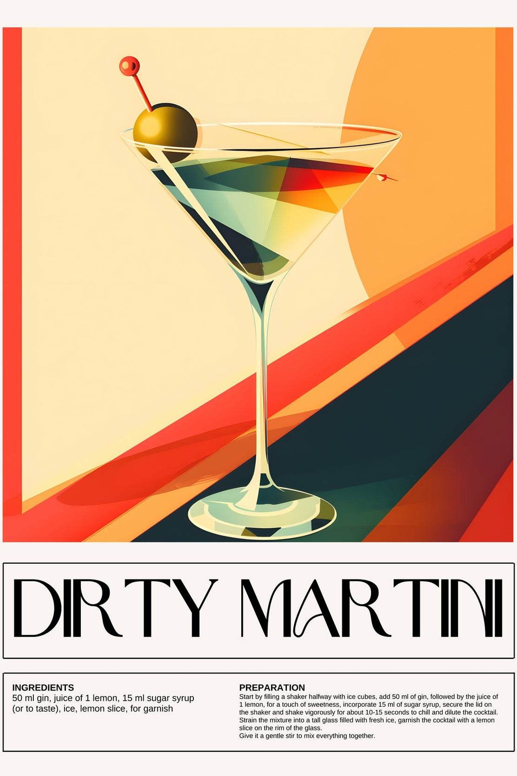 Dirty Martini Wall Art - beink online art store