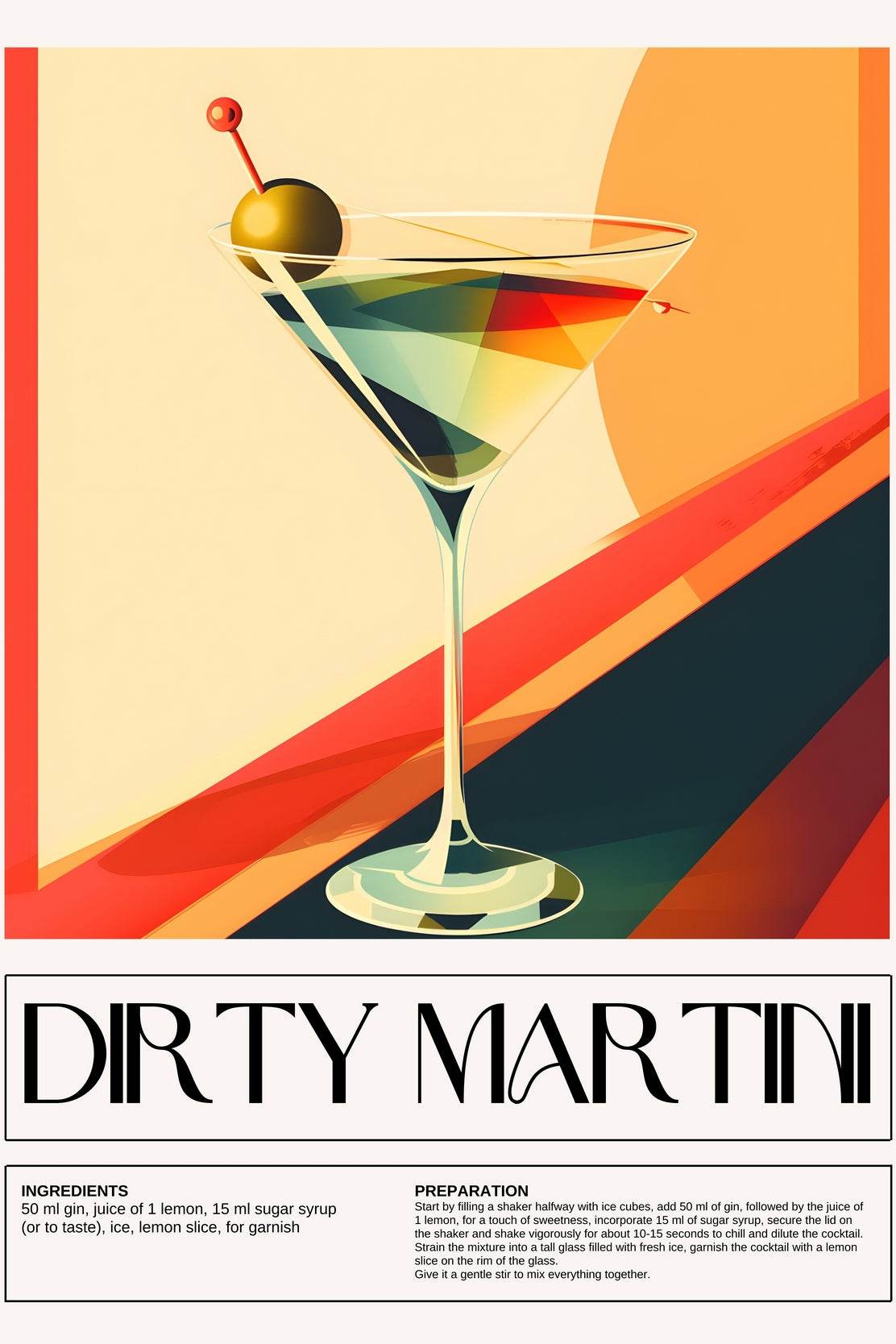 Dirty Martini Wall Art - beink online art store