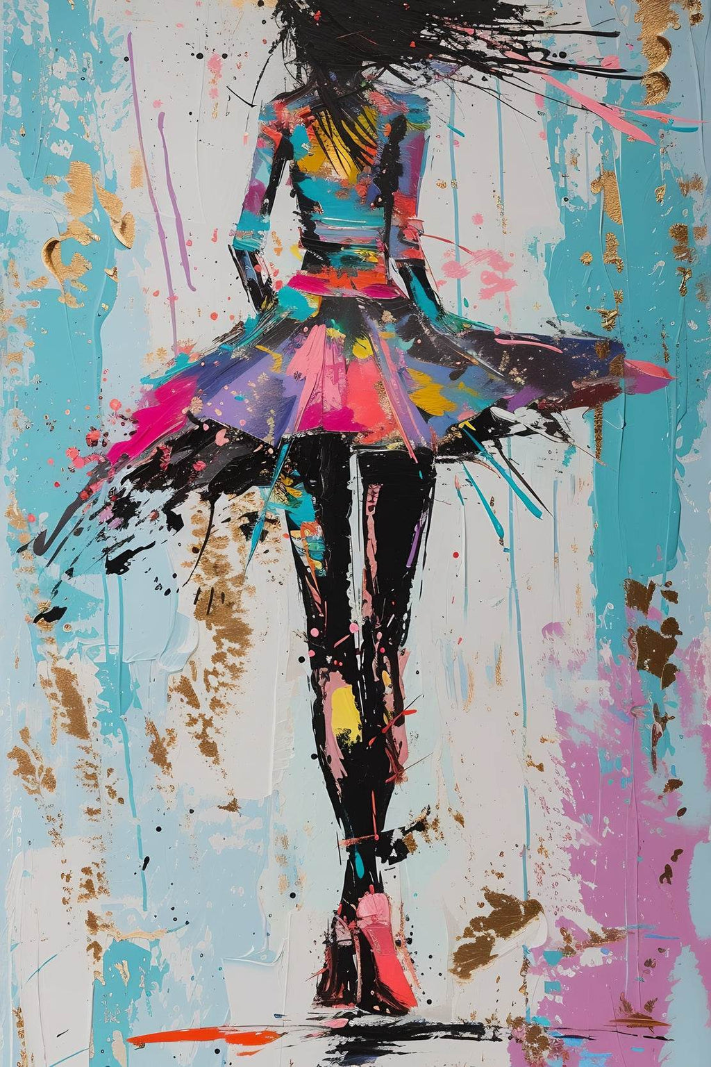 Oil Painting Of A Dancing Girl Wall Art - beink online art store