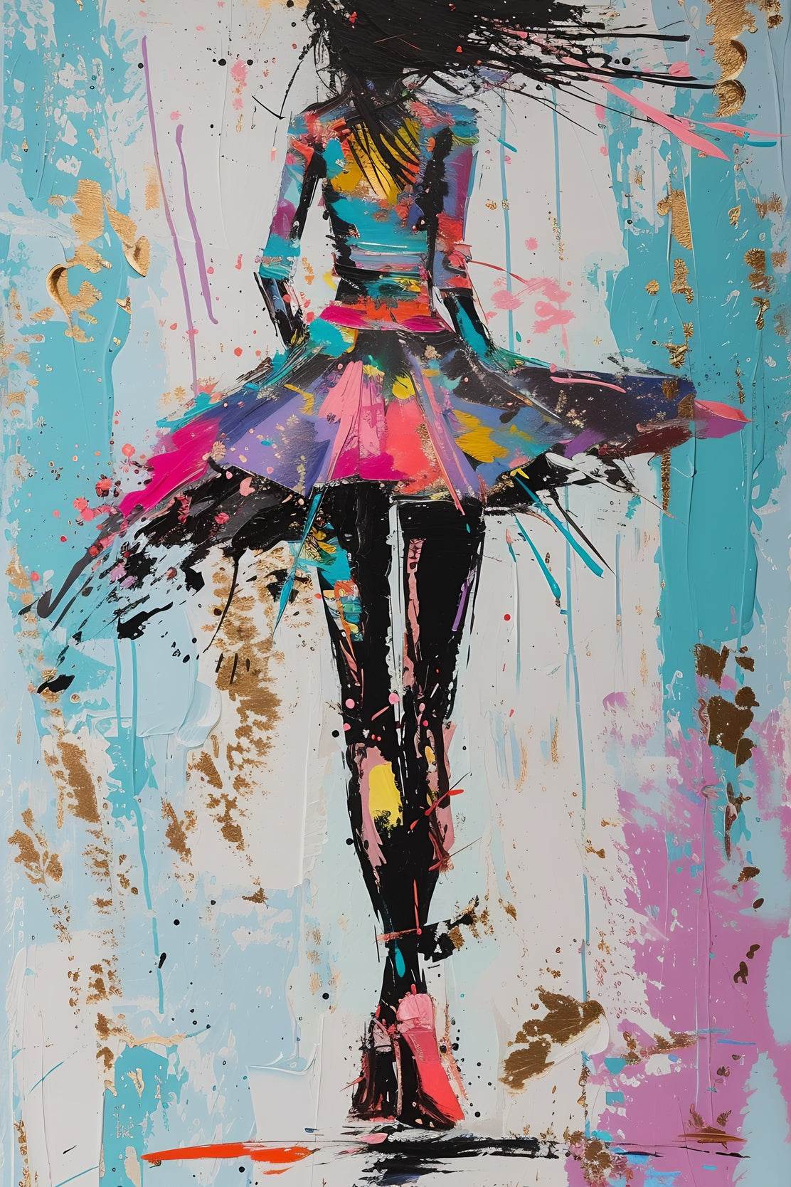 Oil Painting Of A Dancing Girl Wall Art - beink online art store