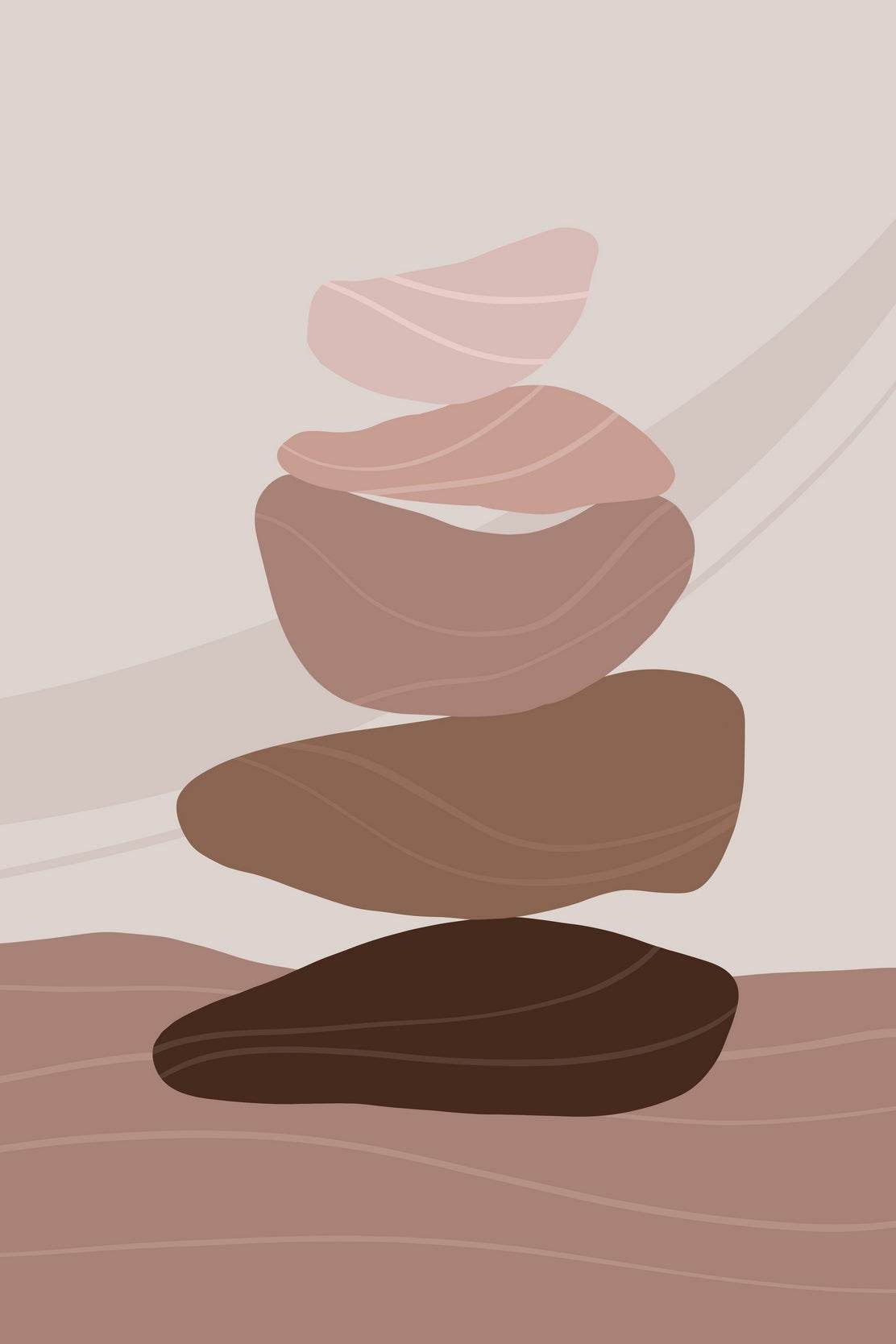 Balanced Stones Abstract ArtWork - beink online art store