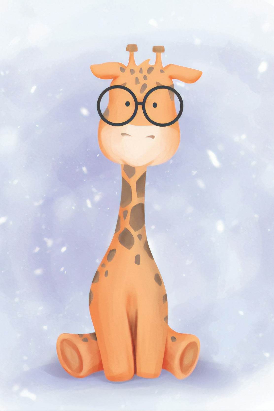 Watercolor Giraffe Wearing Glasses - beink online art store
