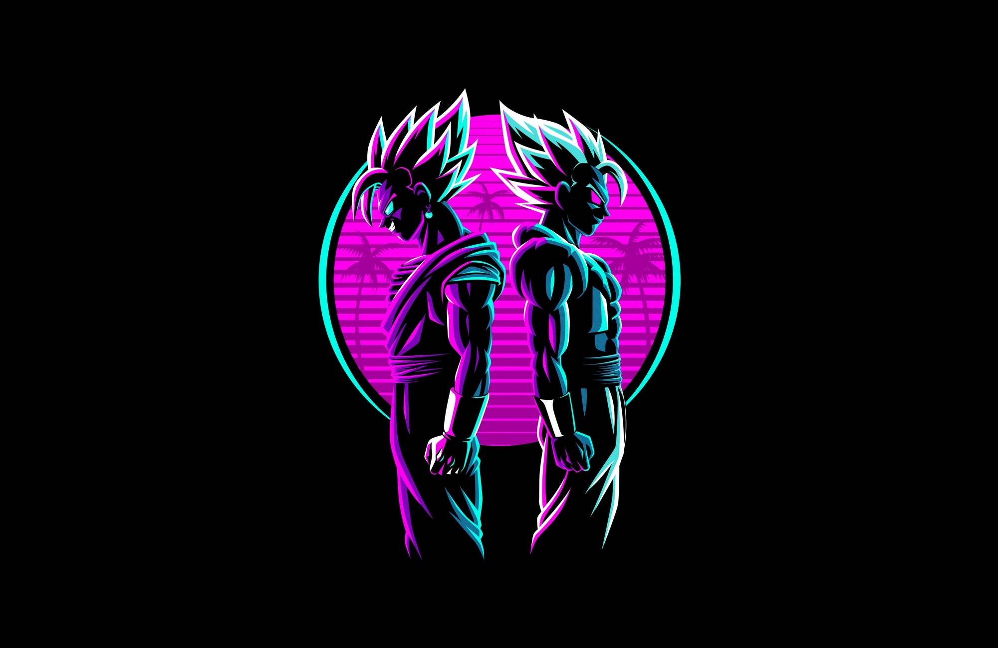 Neon Dragon Ball Z Anime Wall Art - beink online art store