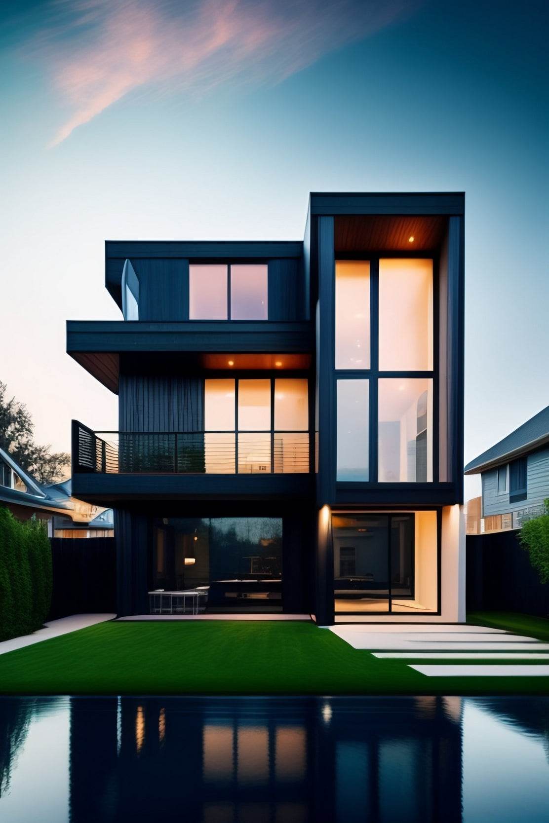 Brutalist Villa Architecture Wall Art - beink online art store