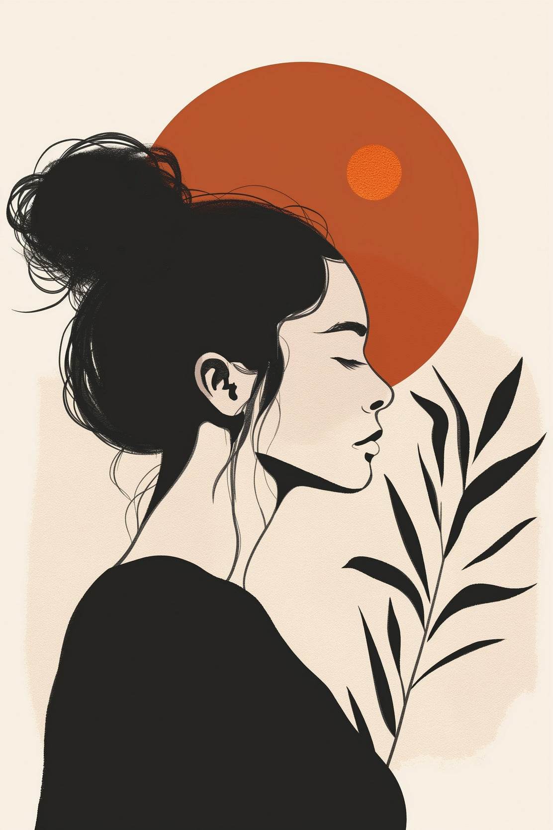 Portrait Woman in Boho Style ArtWork - beink online art store