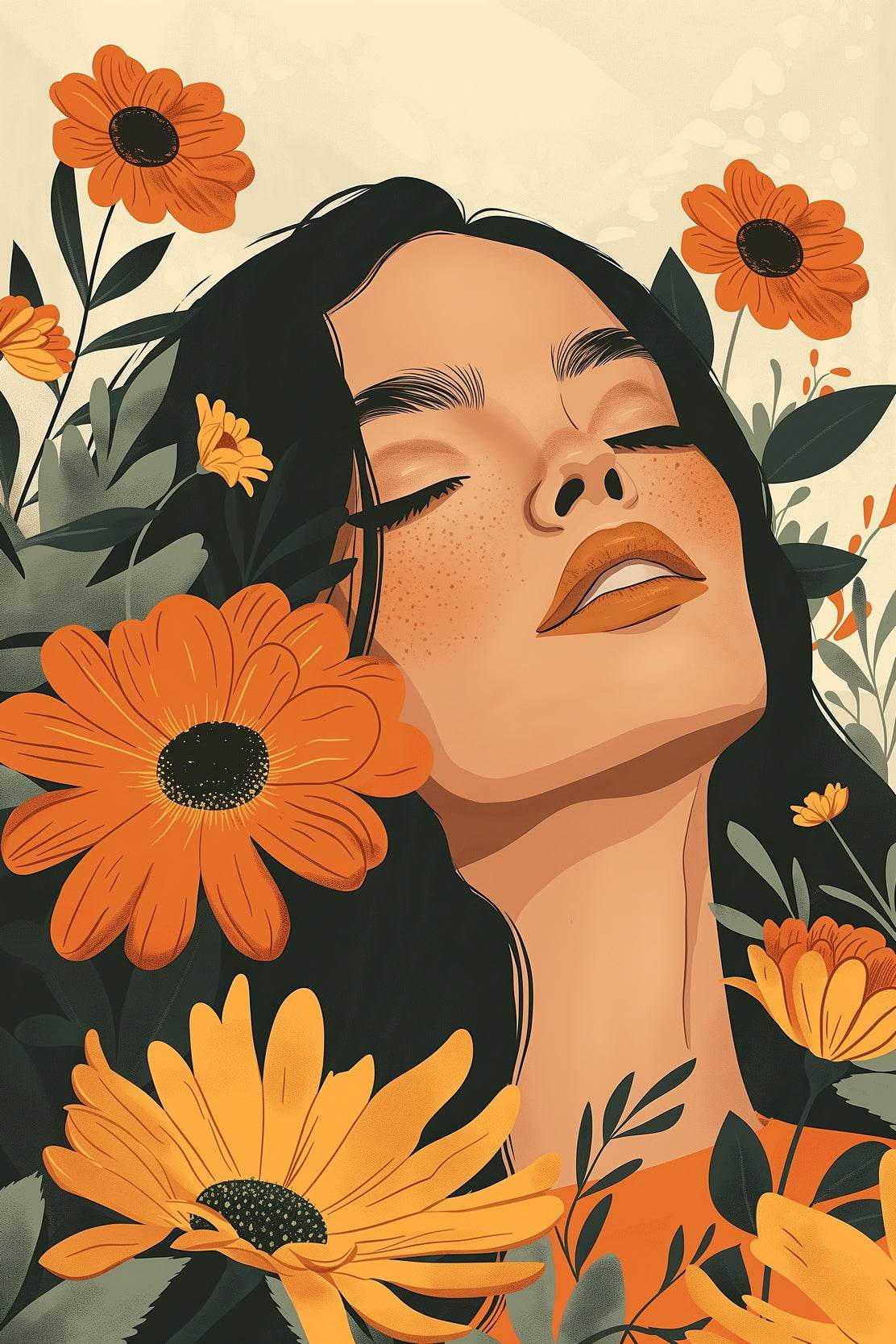 Floral Silhouette ArtWork - beink online art store