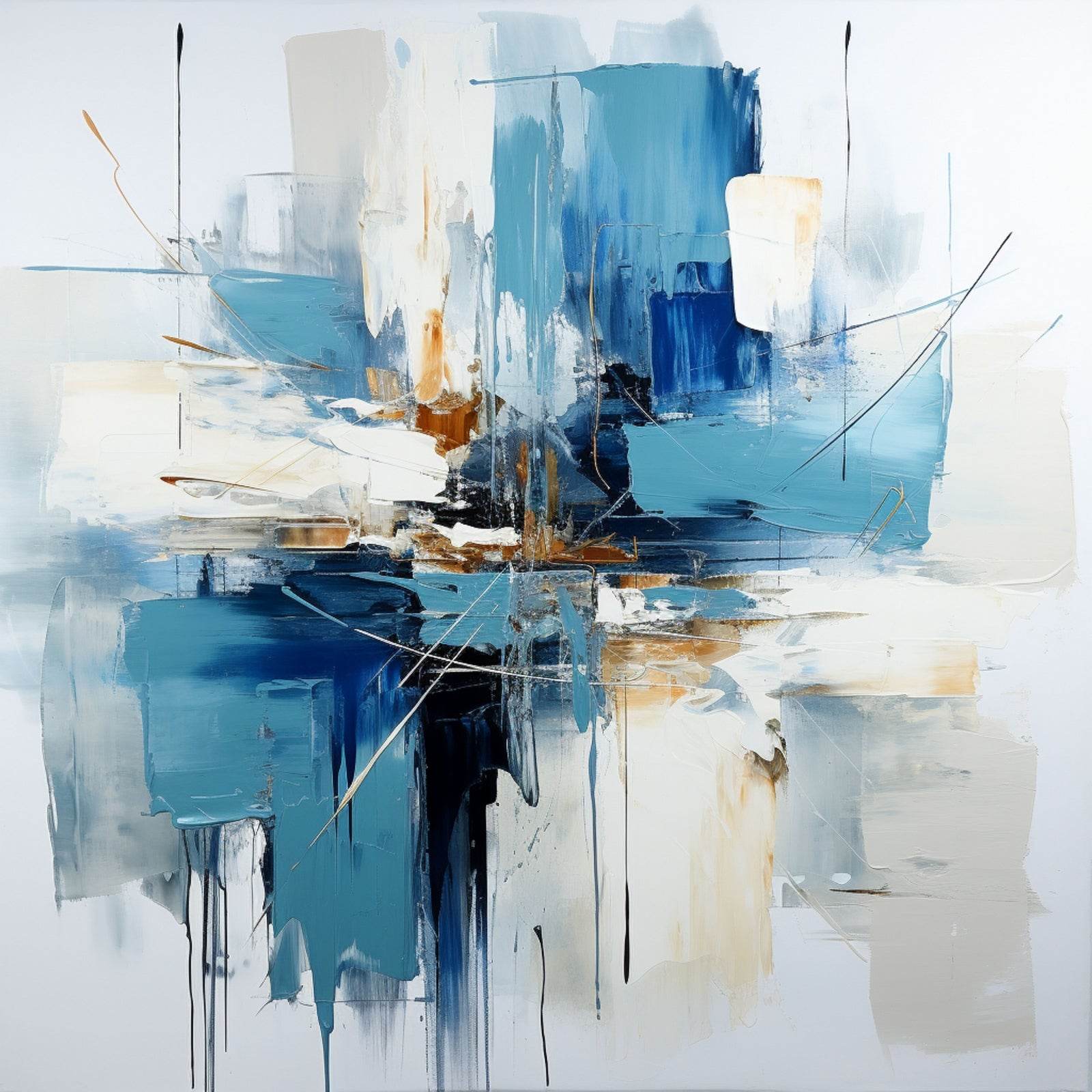 Blue and White Painting Abstract Wall Art - beink online art store