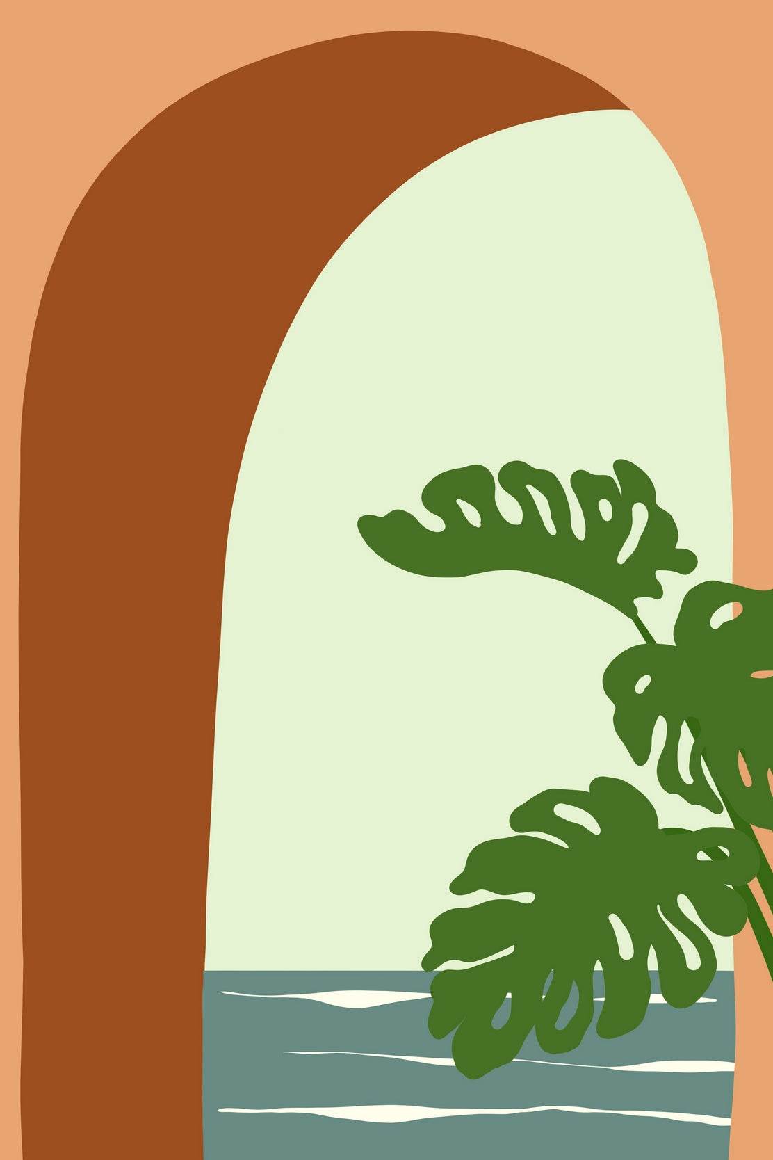 Abstract Illustration of a Curved Doorway ArtWork - beink online art store