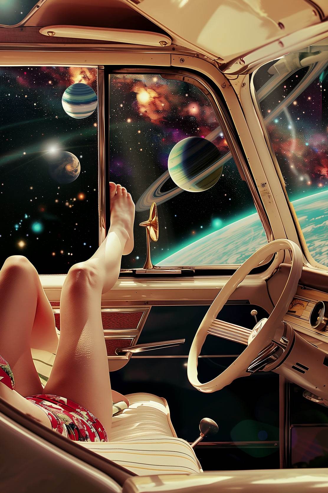 View Of Space From Inside The Car Wall Art - beink online art store