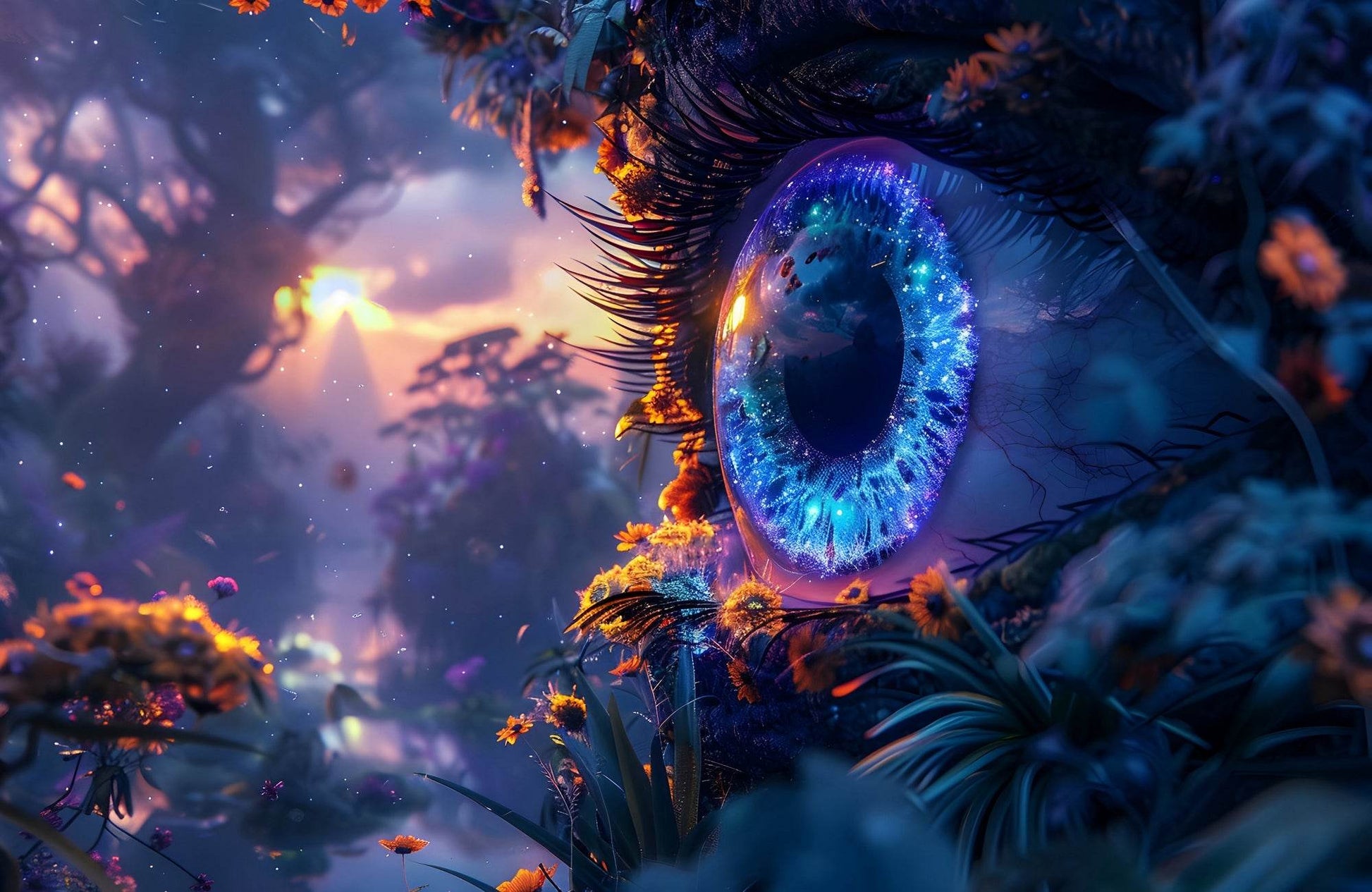 Fantasy Purple Eye 3D Digital Art - beink online art store