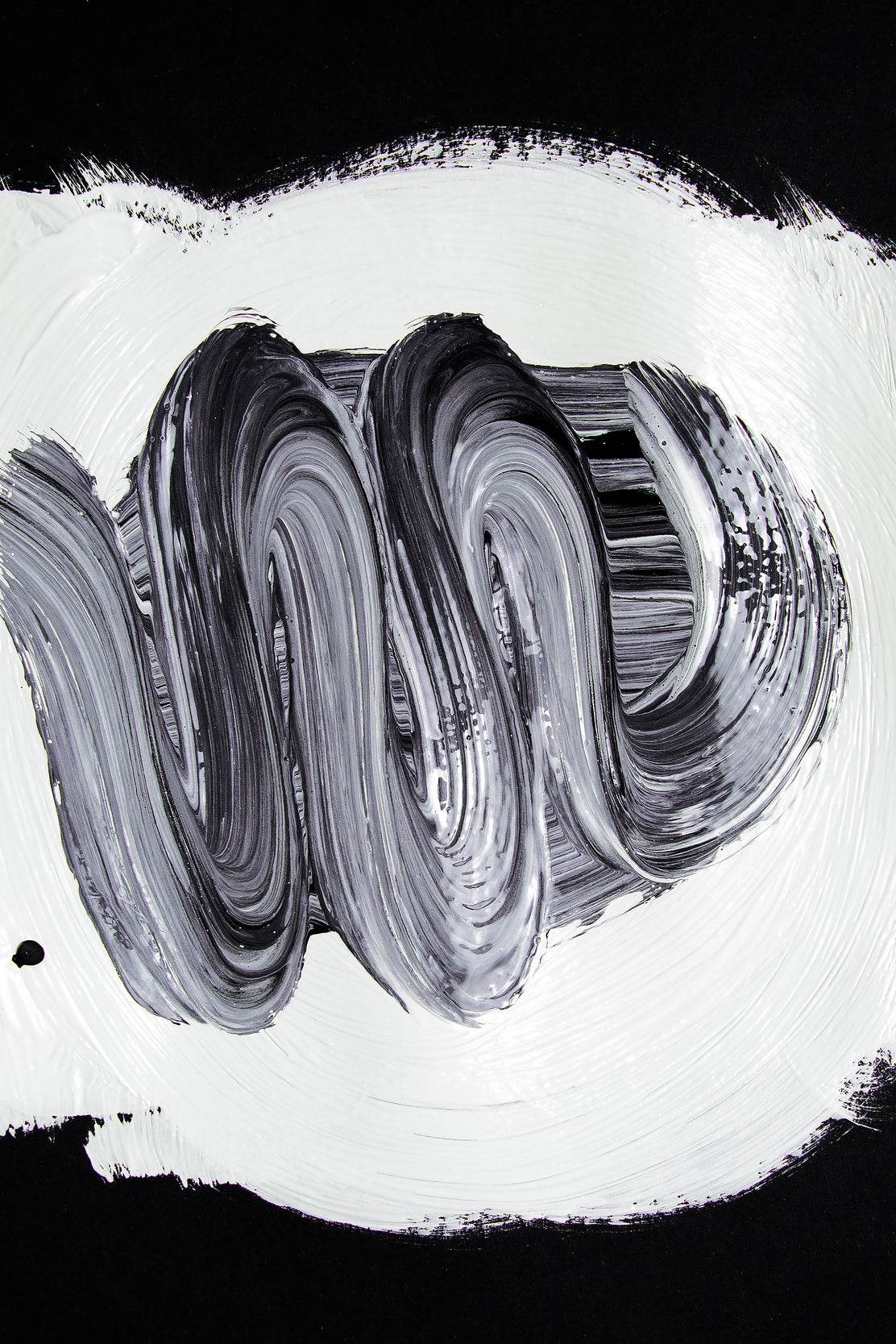 Pain Brush Stroke Black & White Wall Art - beink online art store