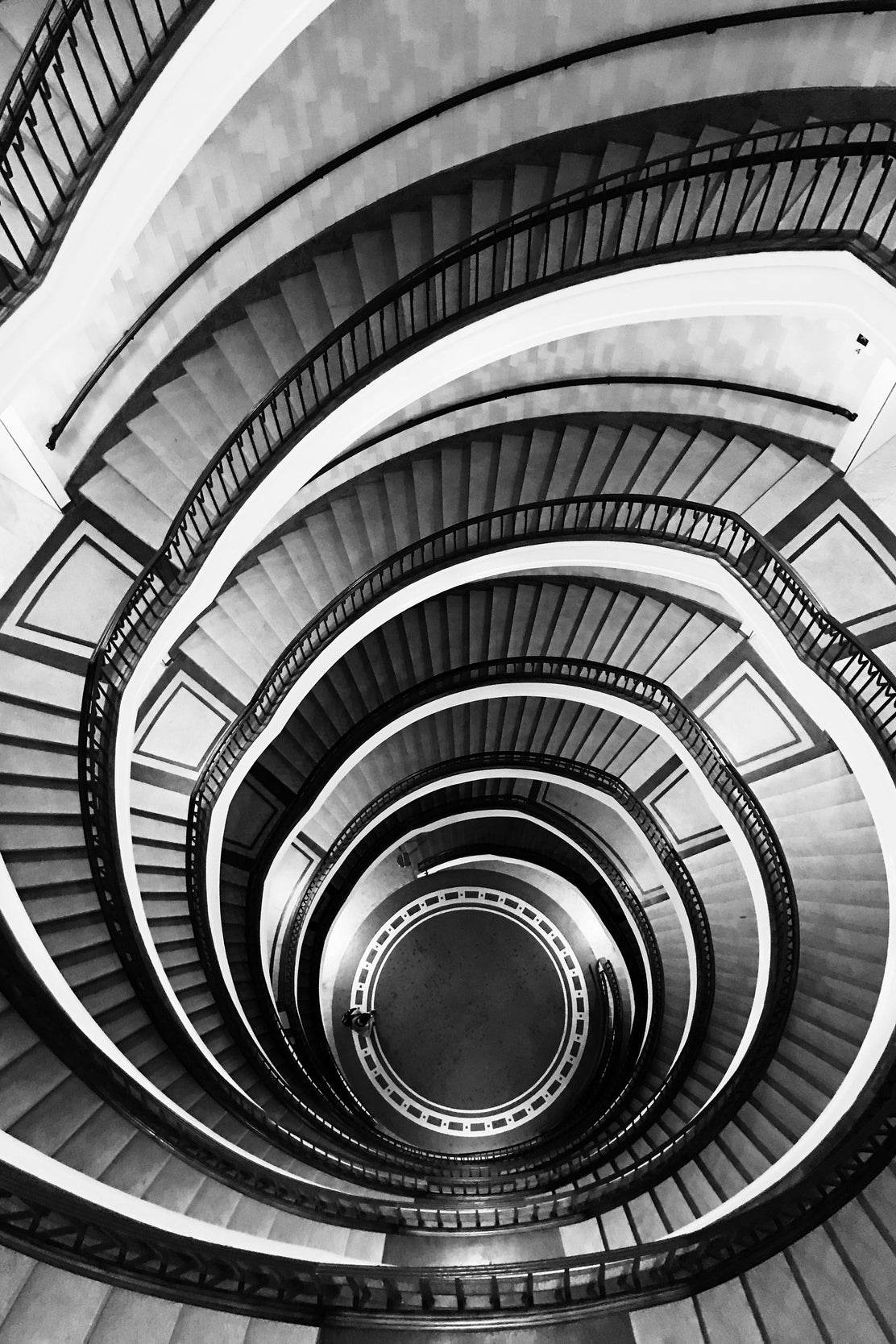 Old Style Stairs Architecture Black and White Wall Art - beink online art store